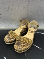 Louboutin Platform Leopard Spike Sandals 38/8