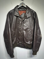 Members Only Brown Leather Jacket XL As Is