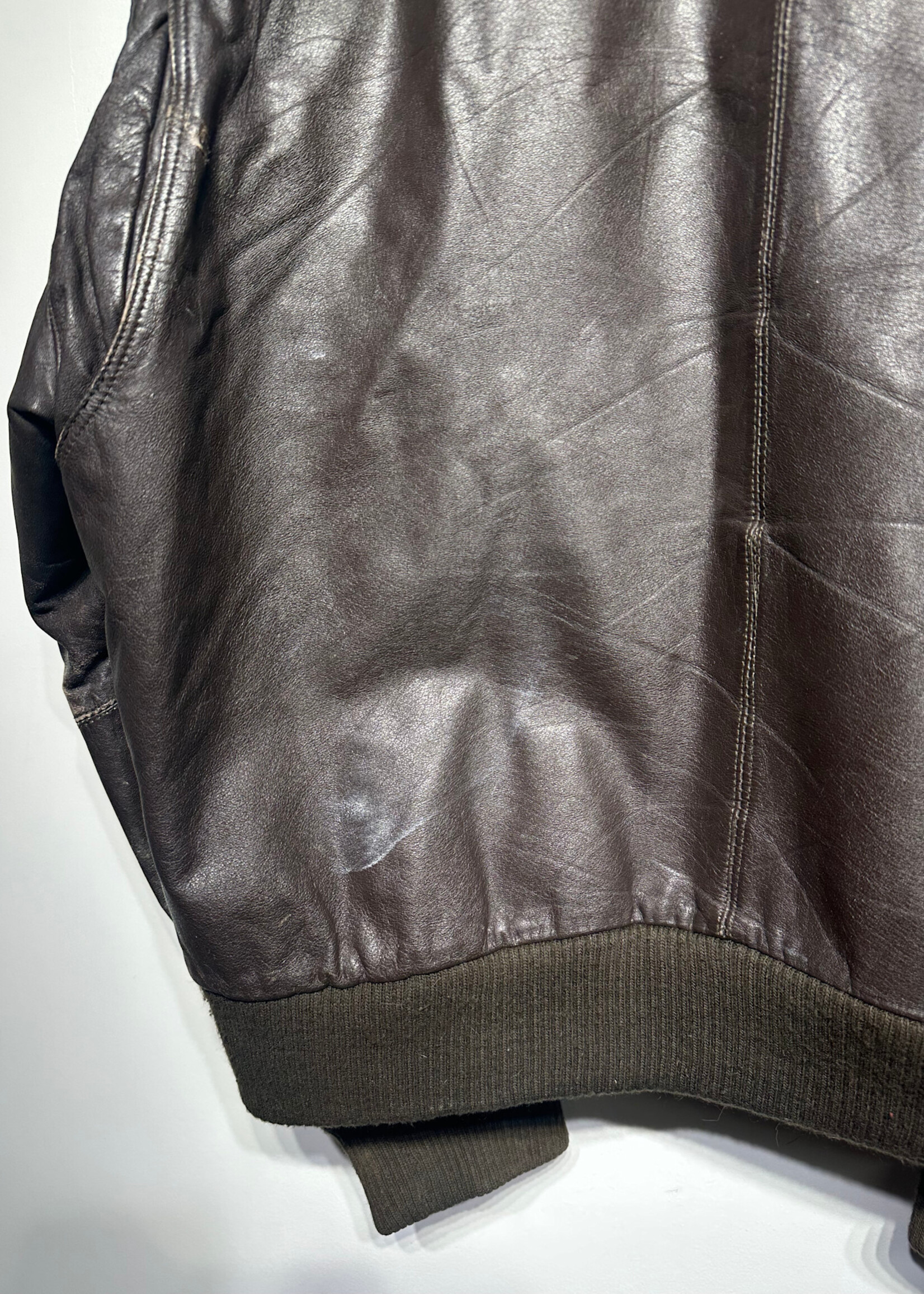Members Only Brown Leather Jacket XL As Is