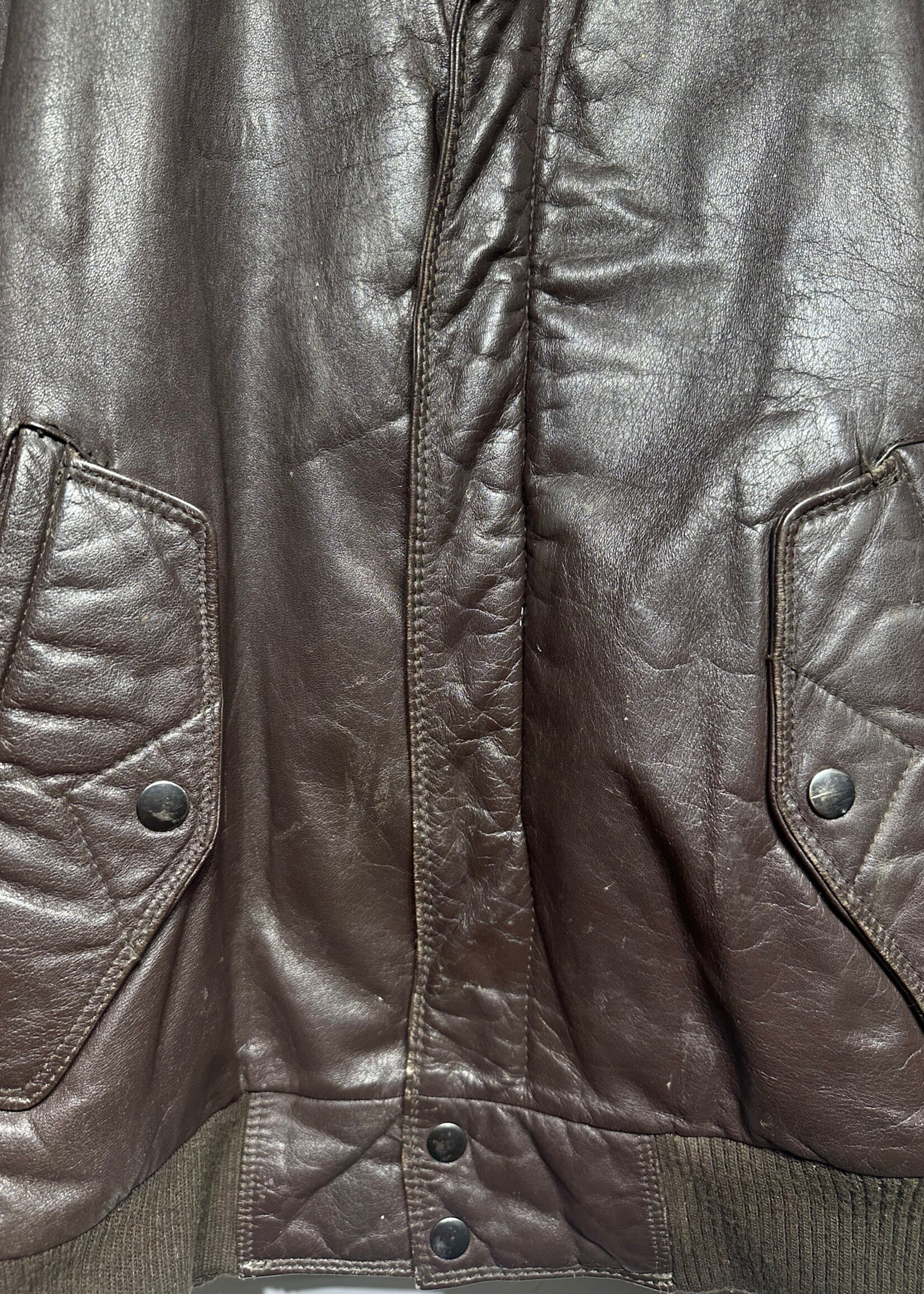 Members Only Brown Leather Jacket XL As Is