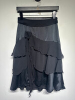 The Limited 100% Silk Black Layered Skirt Fem 24