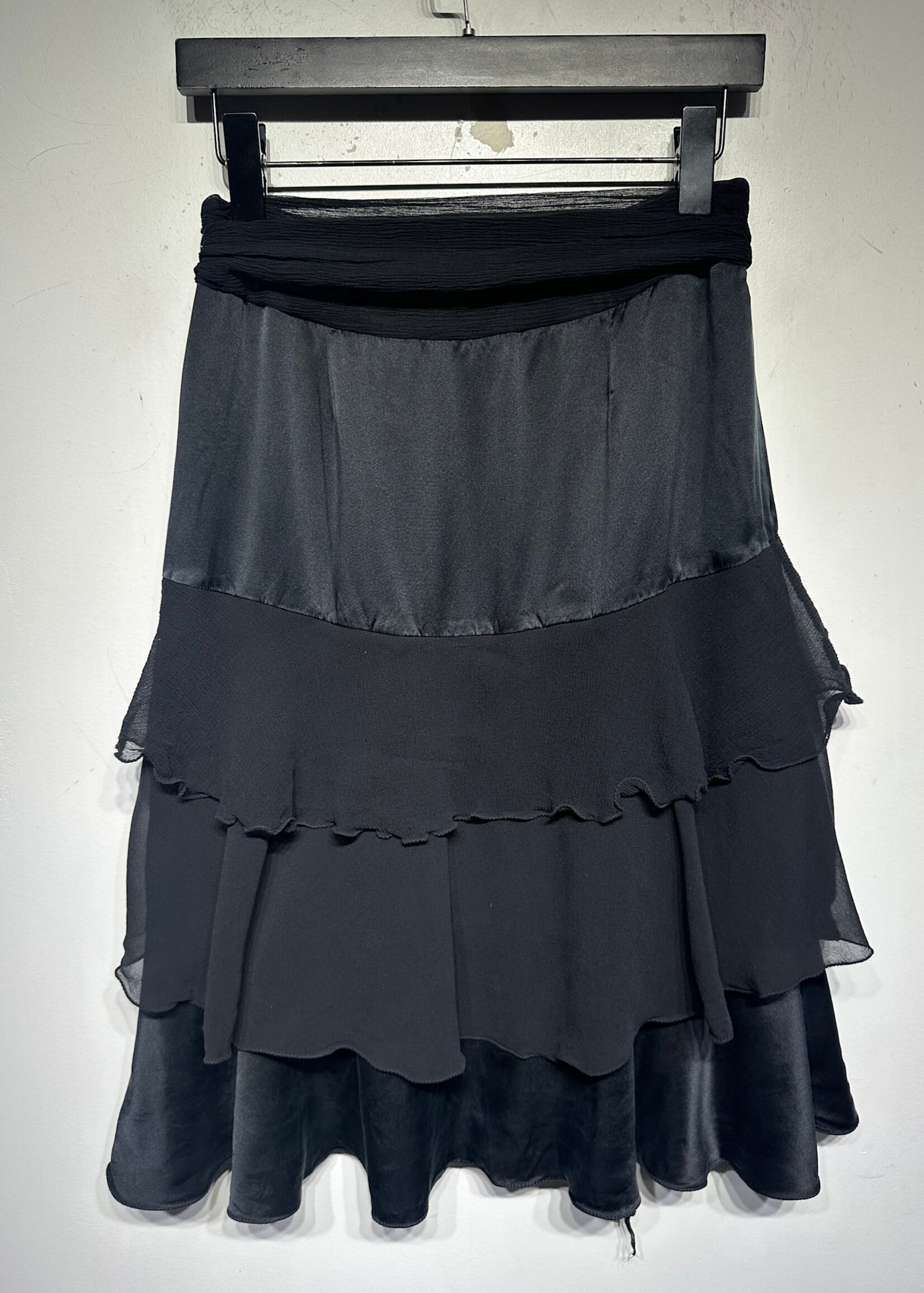 The Limited 100% Silk Black Layered Skirt Fem 24