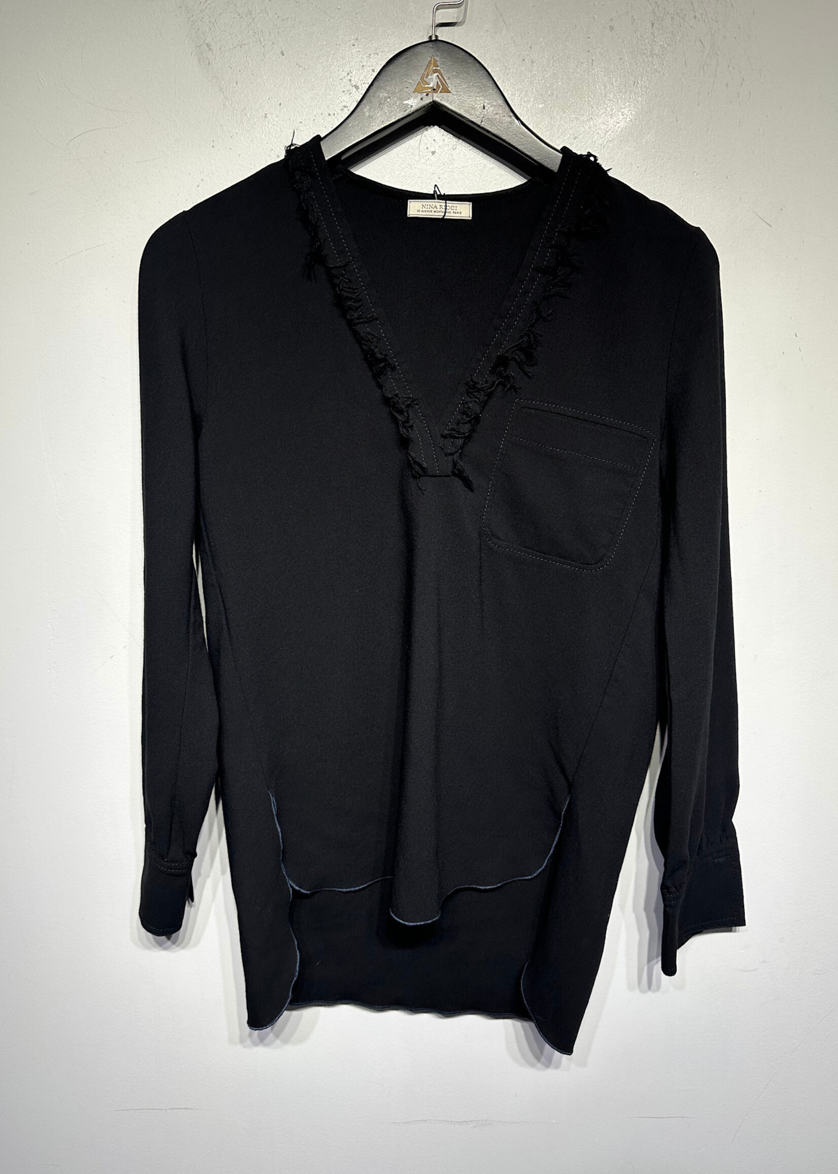 Nina Ricci Black LS Blouse Fem S