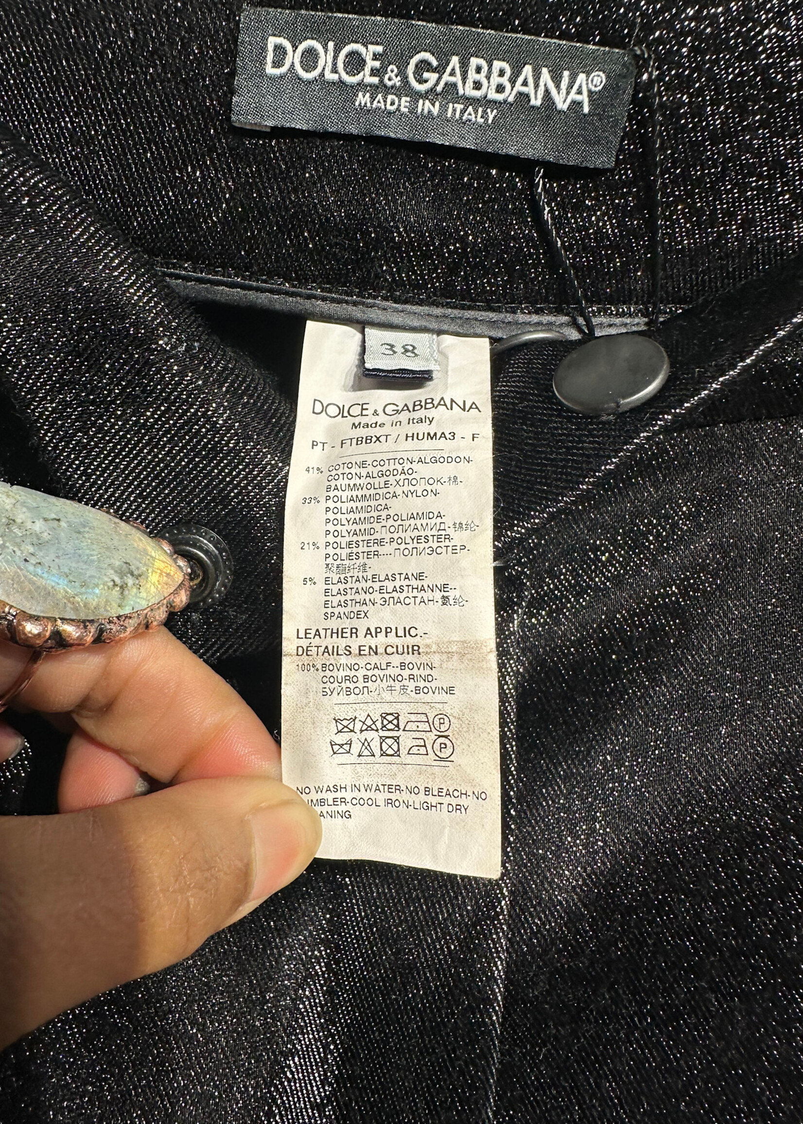 Dolce and Gabbana Black Sparkle Leggings Fem 24