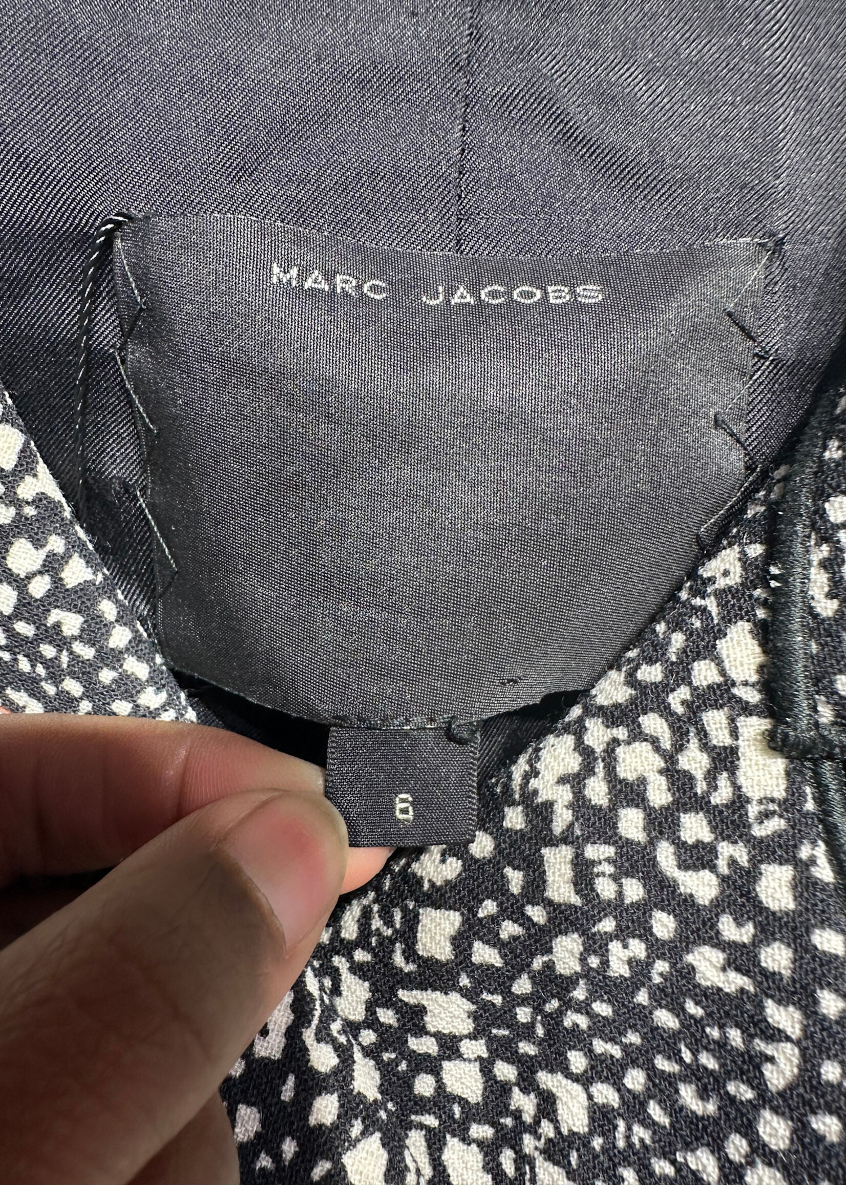 Marc Jacobs Black White Printed Overcoat 6/S