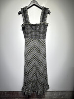Ganni Green Black Gingham Dress Fem M