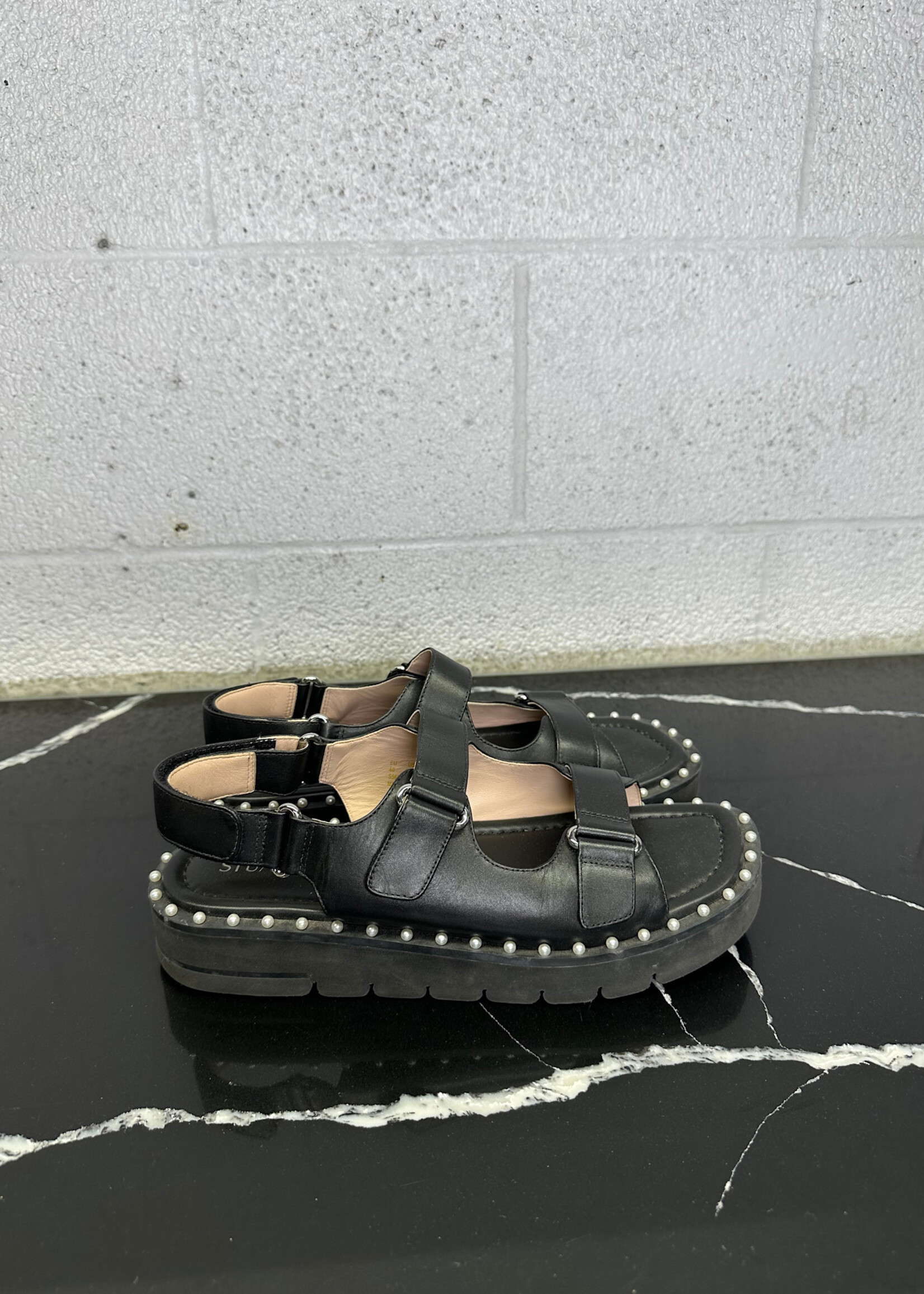 Stuart Weitzman Pearl Studded Sandal 9.5