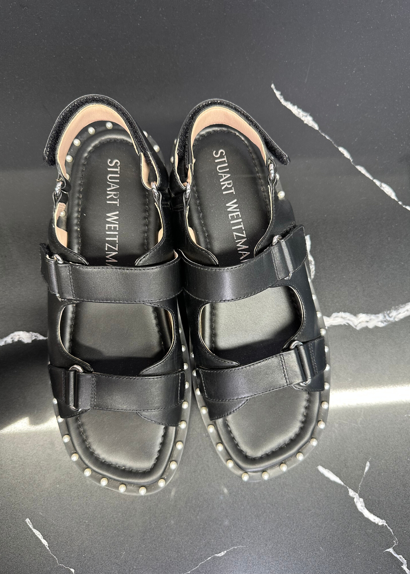 Stuart Weitzman Pearl Studded Sandal 9.5
