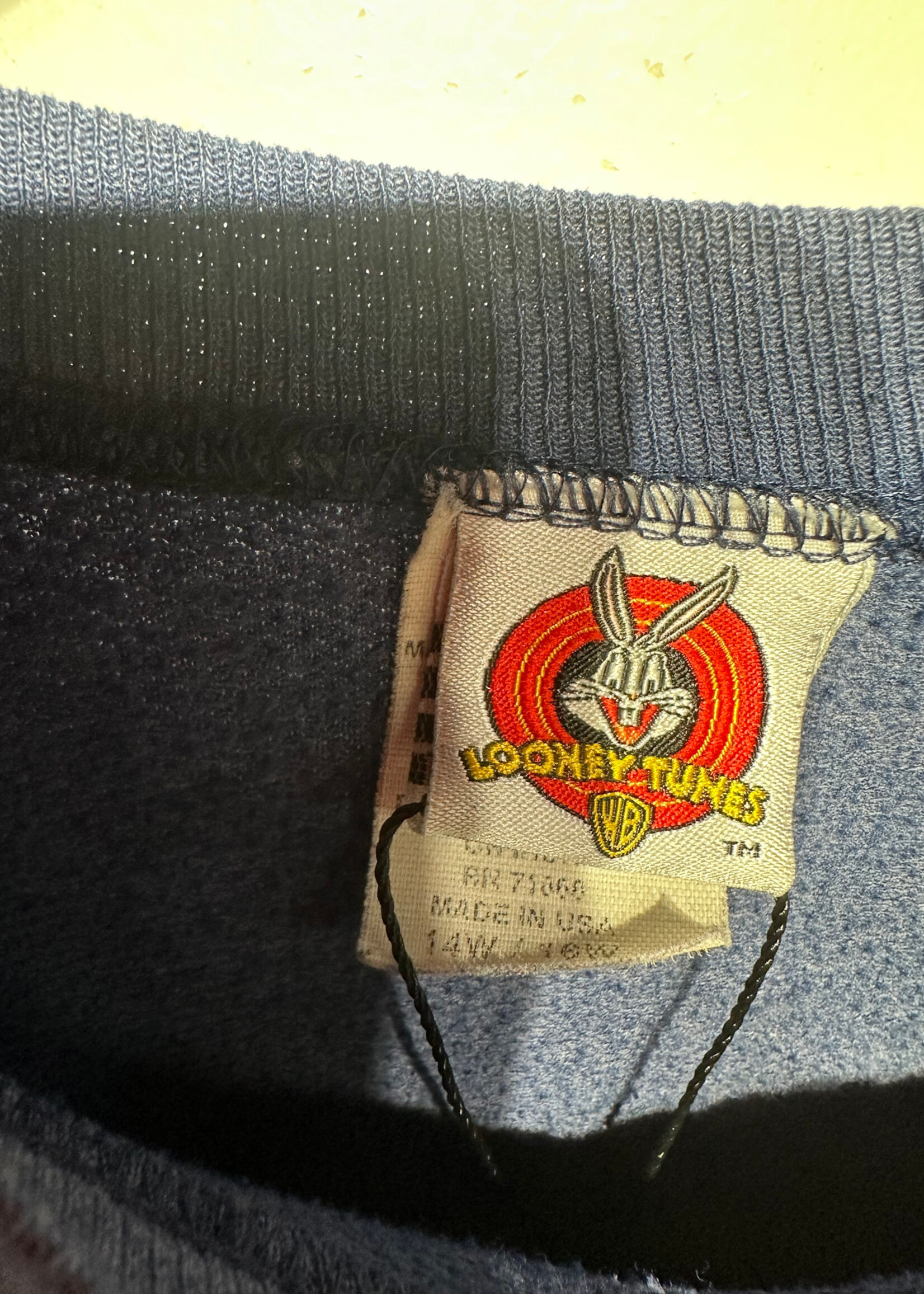 Taz Vintage Sun Faded Blue Sweater L AS IS