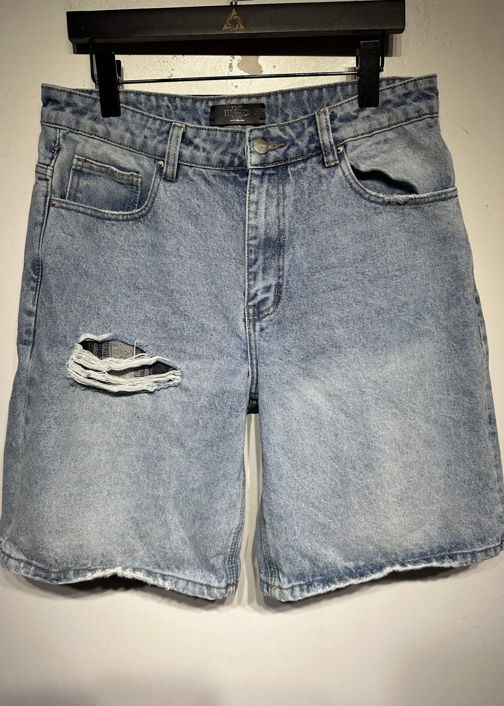 HMDD Distressed Denim Jorts Masc 34