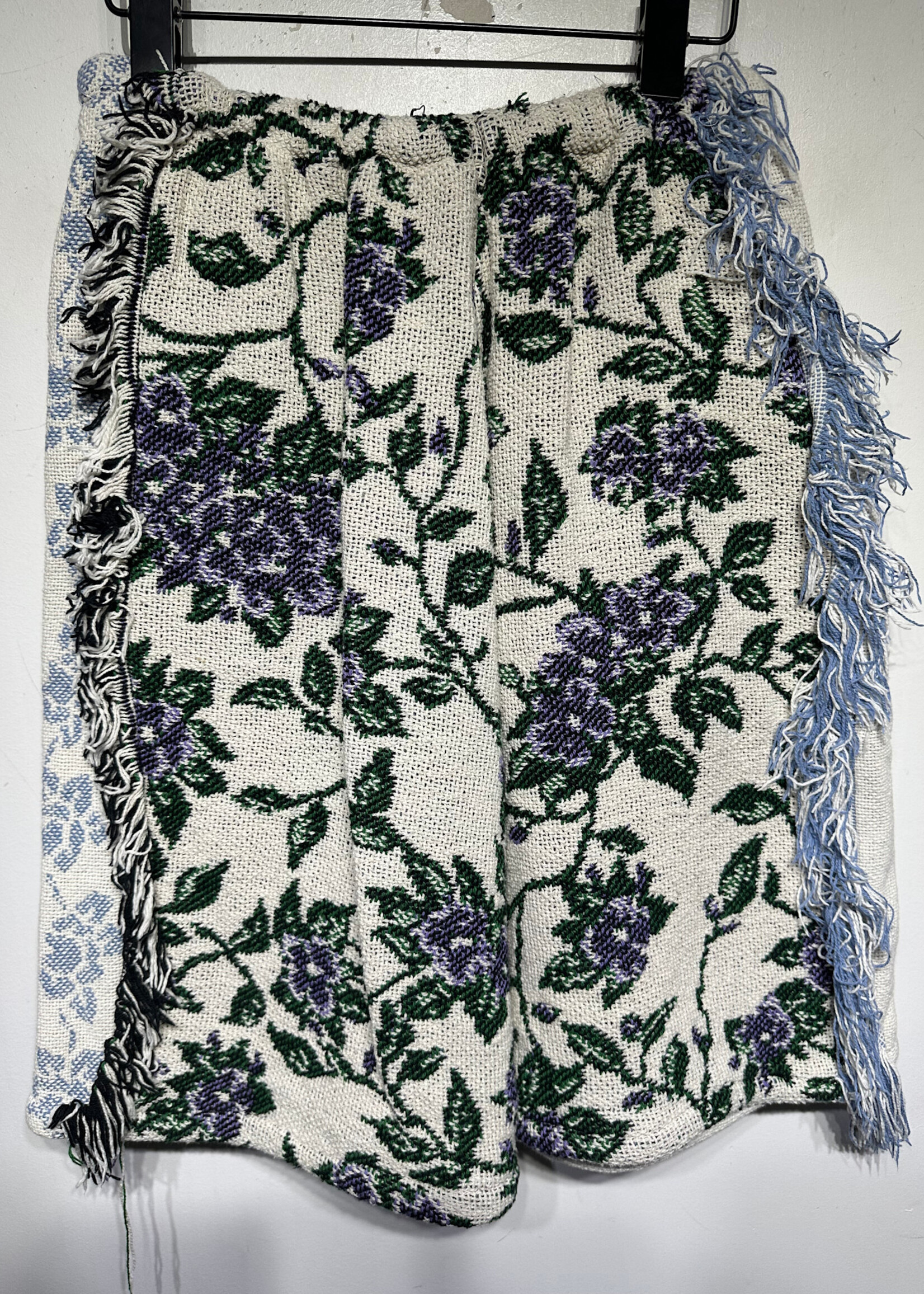 Purple White Floral Tapestry Shorts 24-28