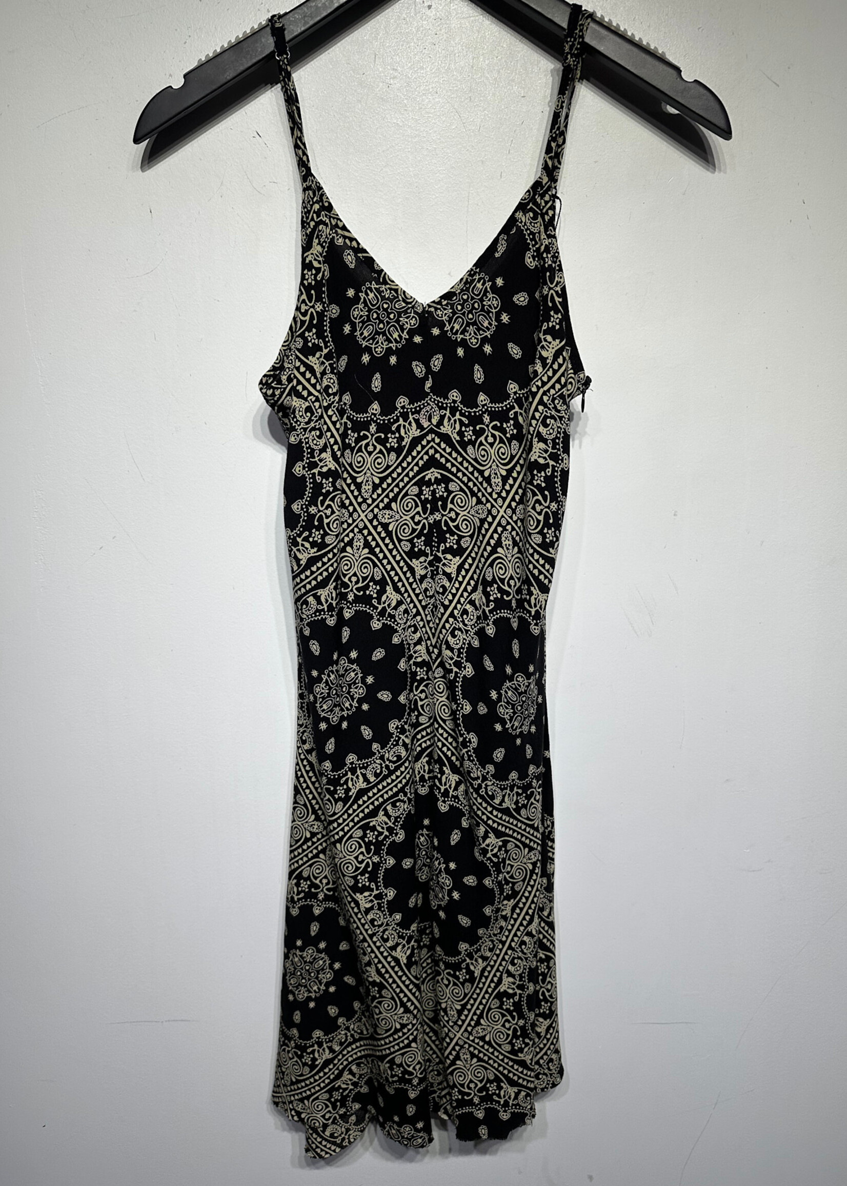 Paisley Black Yellow Tank Dress S