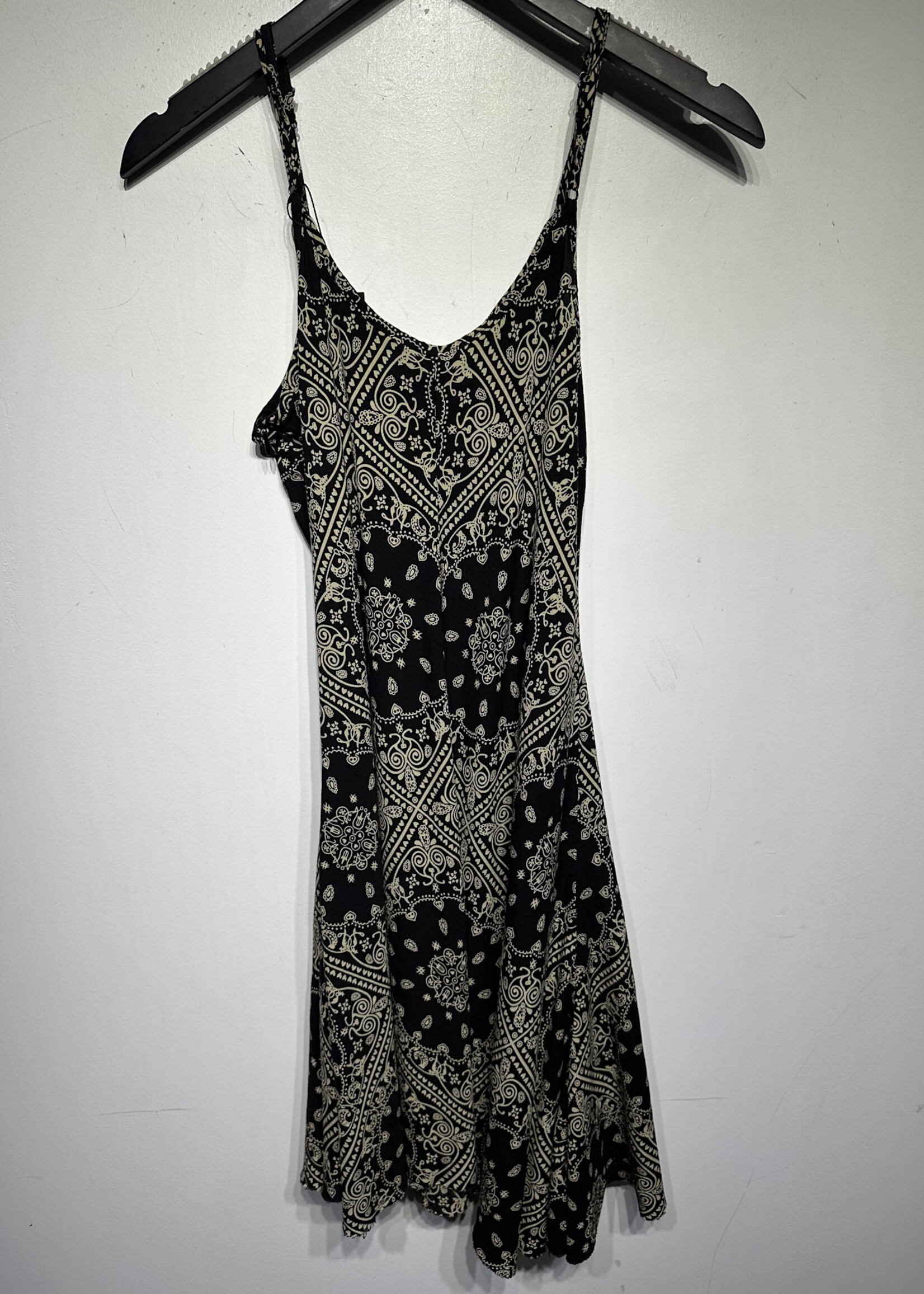 Paisley Black Yellow Tank Dress S