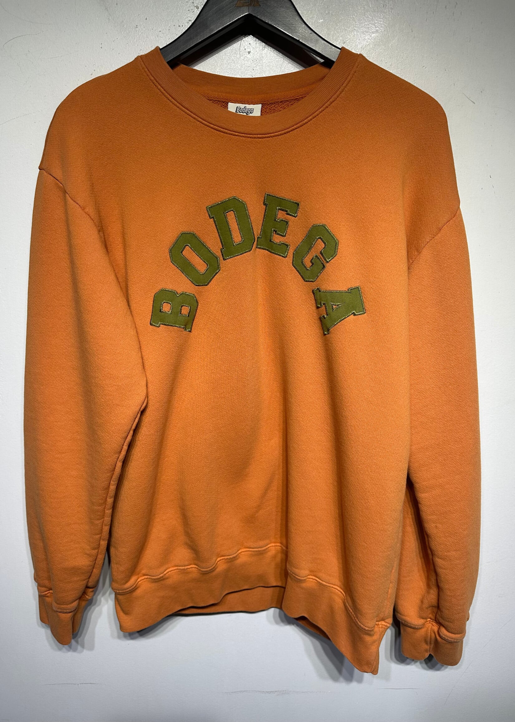 Bodega Green Orange Arc Logo Embroidered Sweater L