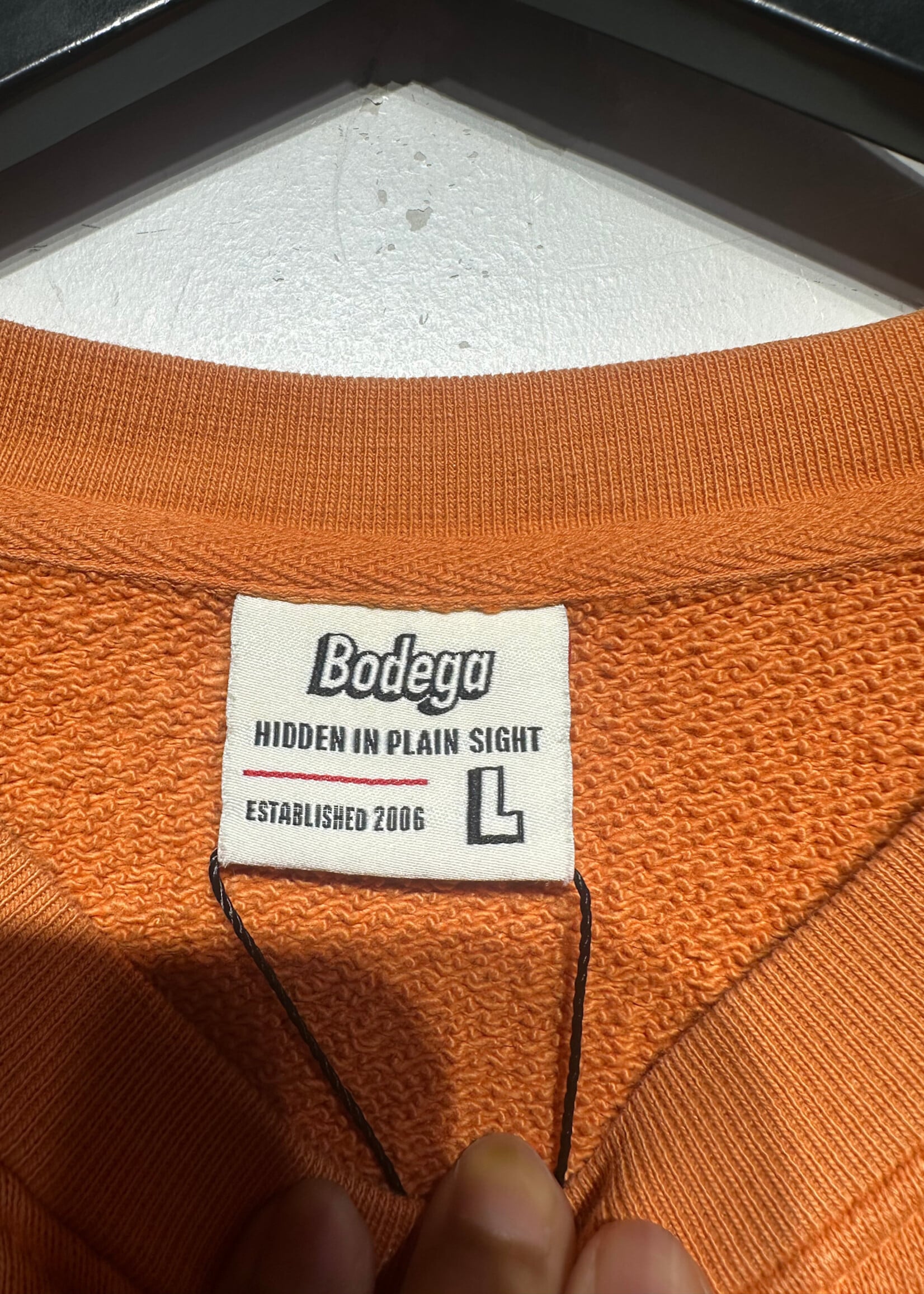 Bodega Green Orange Arc Logo Embroidered Sweater L