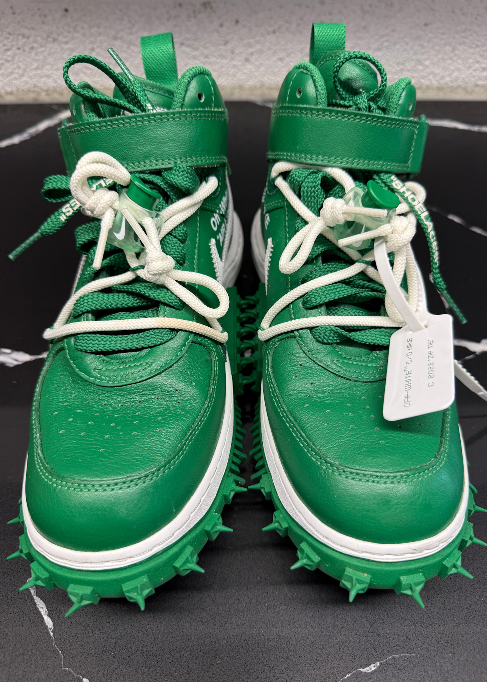 Nike Off White Air Force One Mid Pine Green Sneakers 8