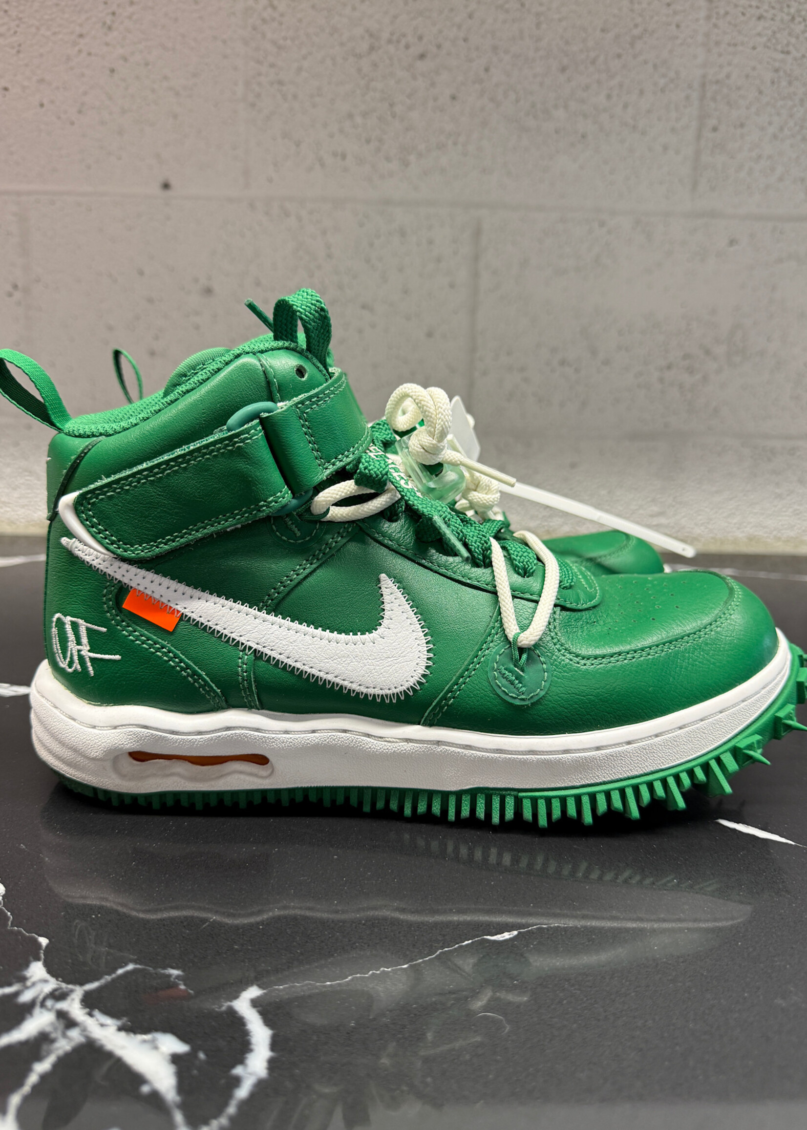 Nike Off White Air Force One Mid Pine Green Sneakers 8