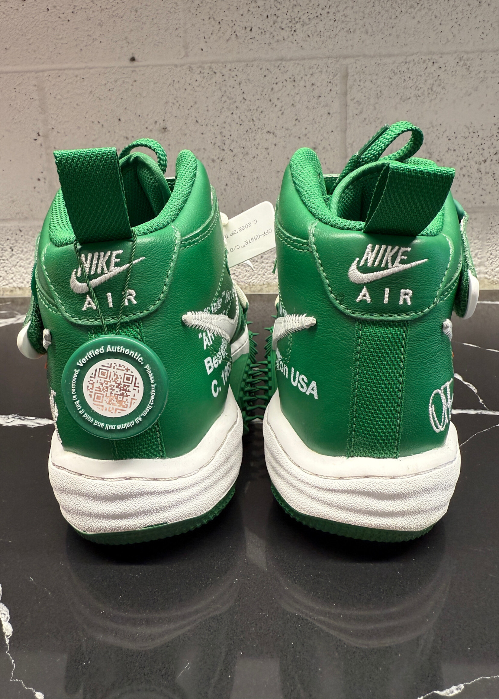 Nike Off White Air Force One Mid Pine Green Sneakers 8