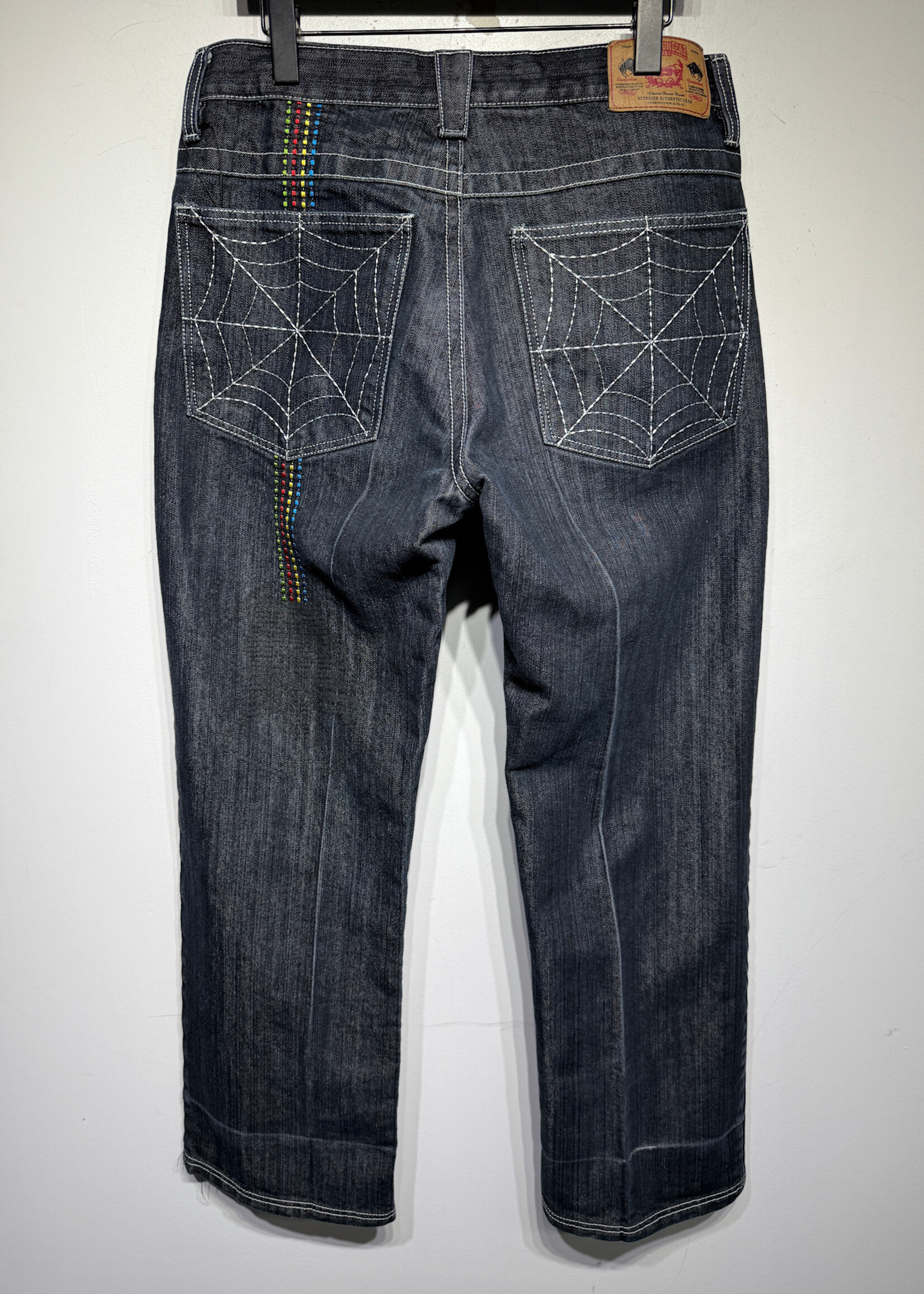 P Gear Multicolor Embroidered Spiderweb Jeans 34