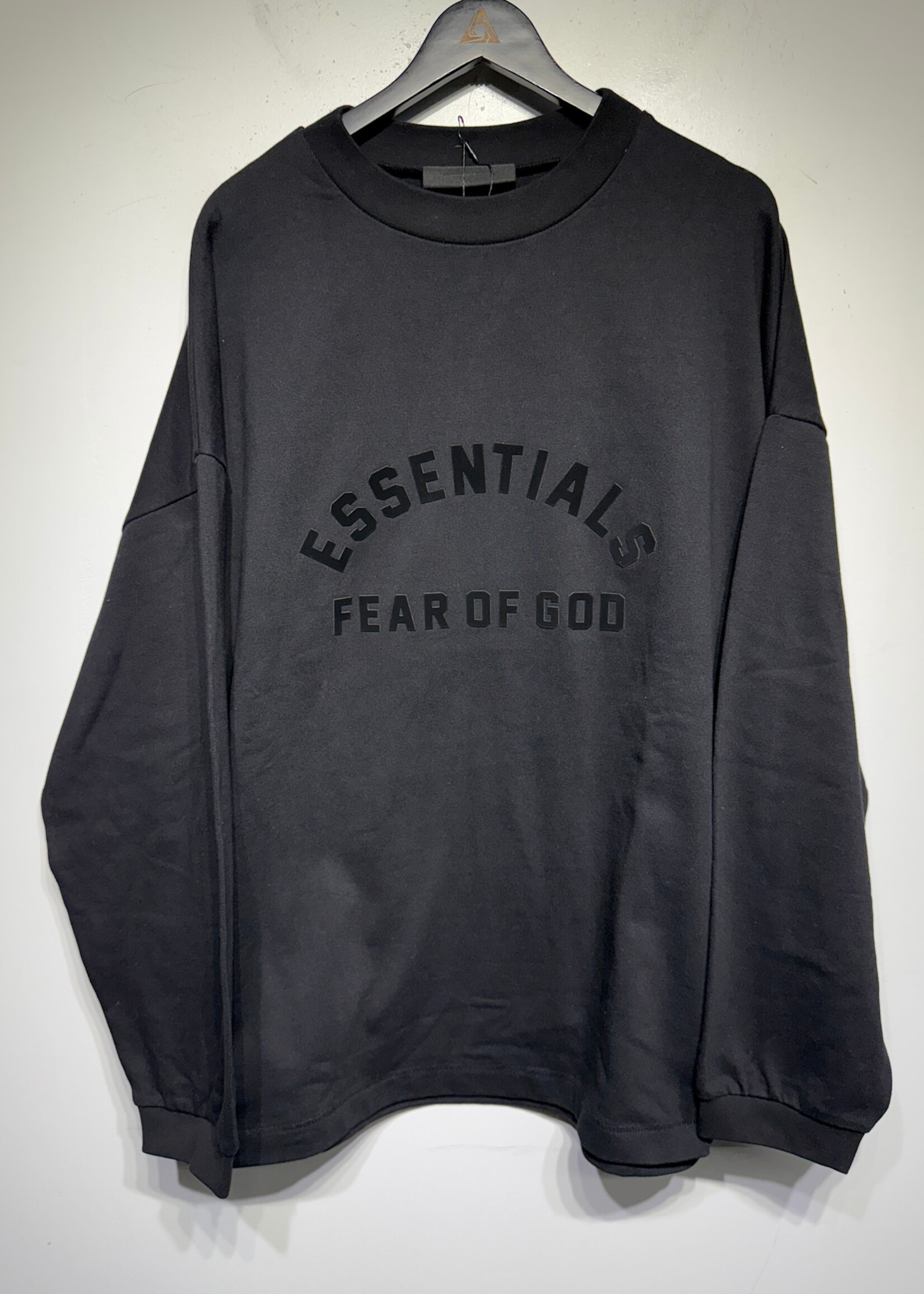 Essentials Black On Black Logo Sweater L