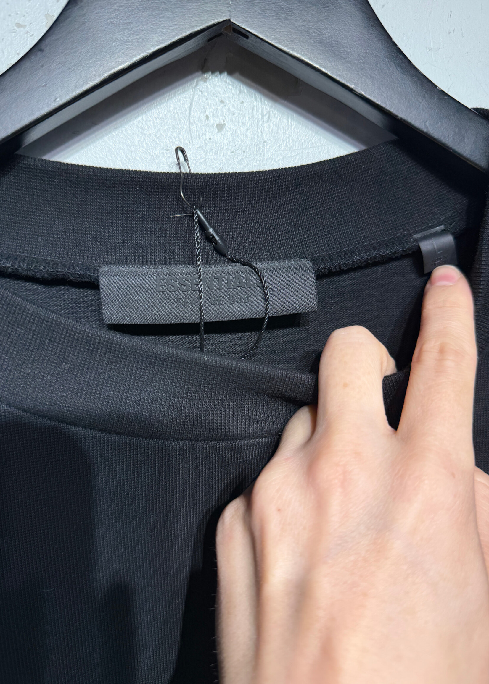 Essentials Black On Black Logo Sweater L