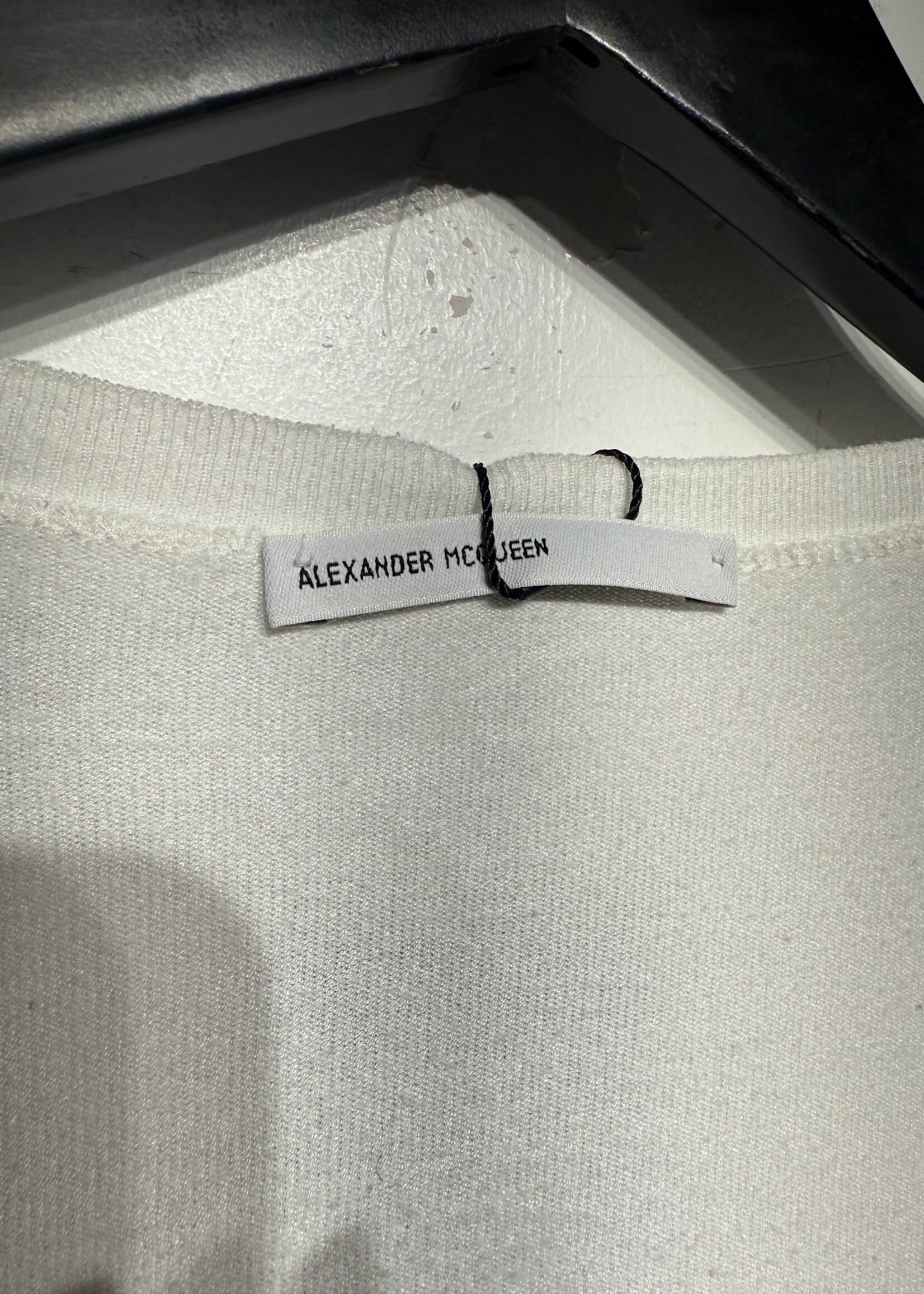Alexander Mcqueen White Heart Rhinestone Wrap Top S