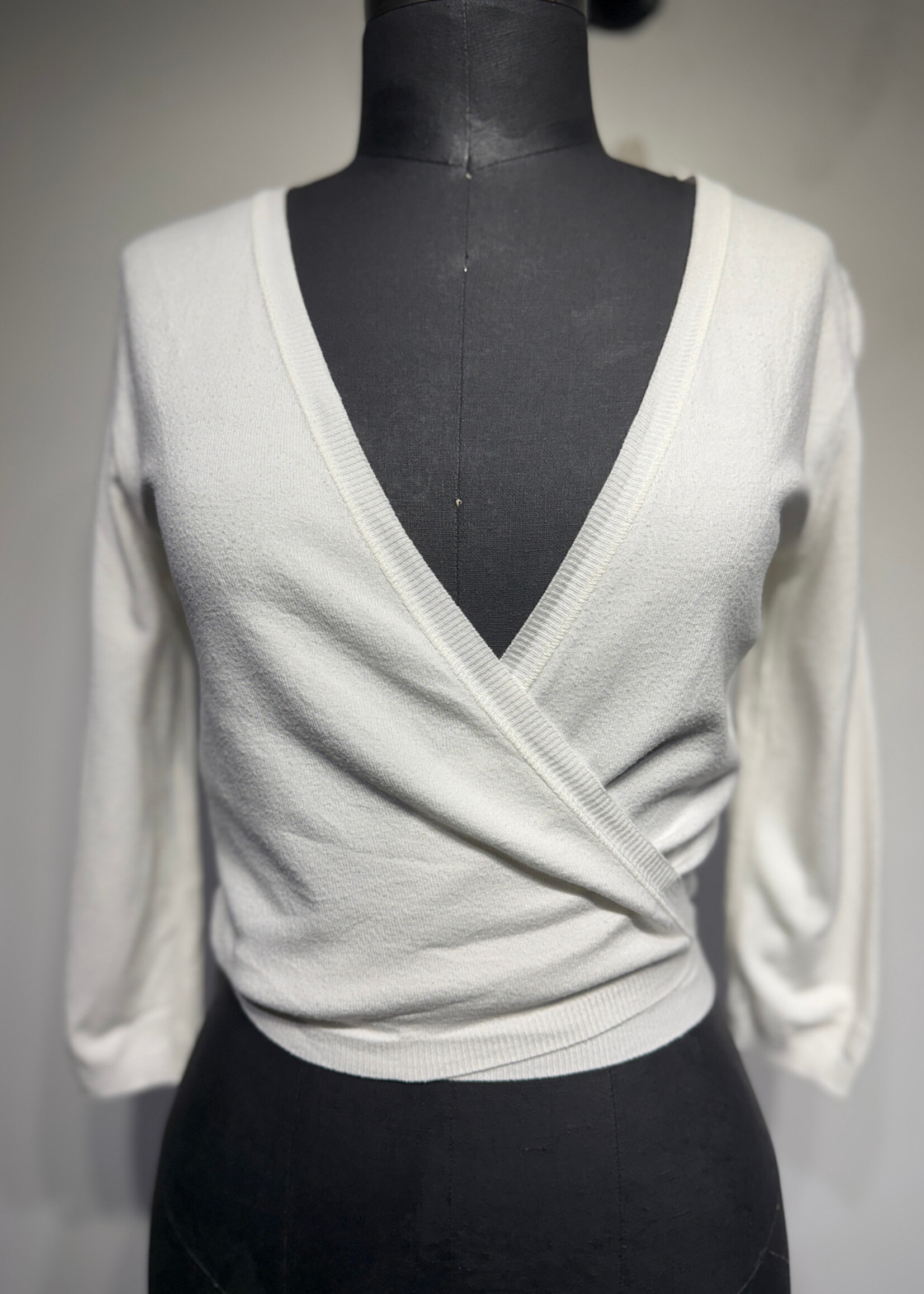 Alexander Mcqueen White Heart Rhinestone Wrap Top S