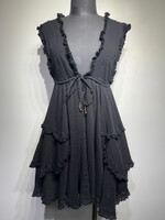 Free People Black Flowy Tank Dress Fem XS