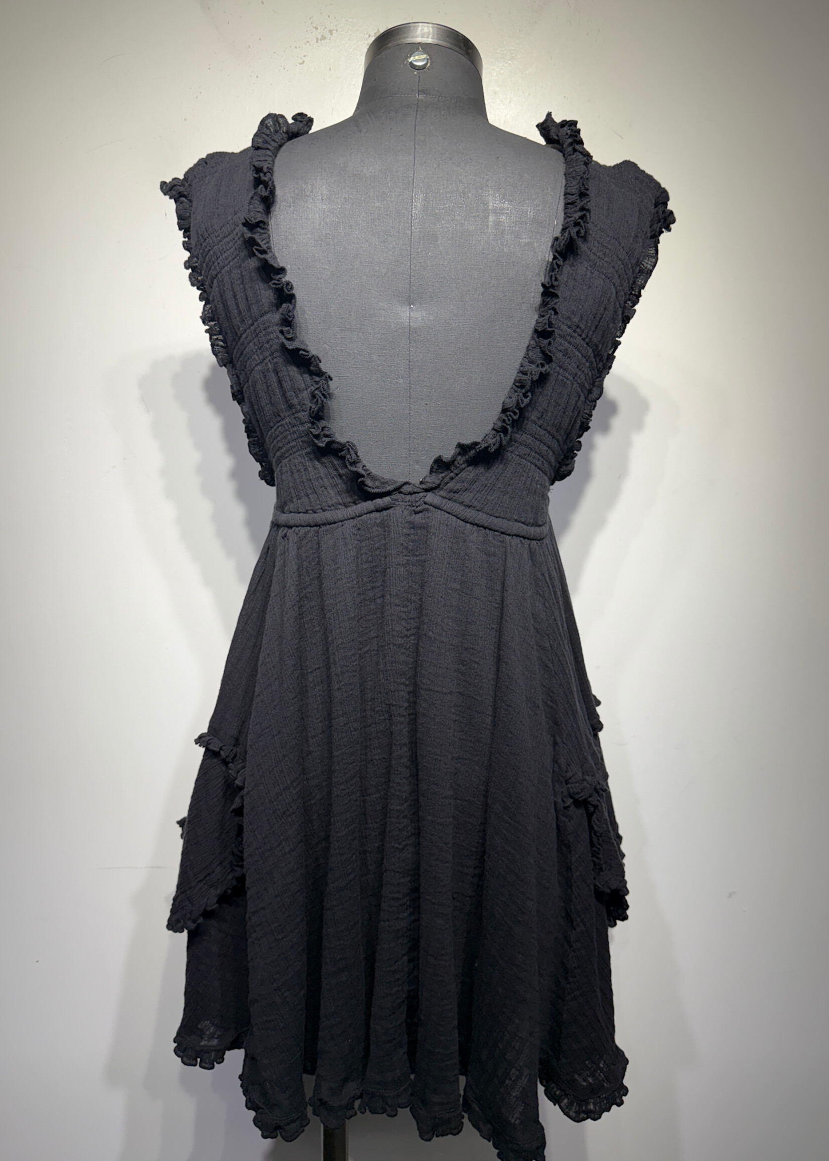 Free People Black Flowy Tank Dress Fem XS