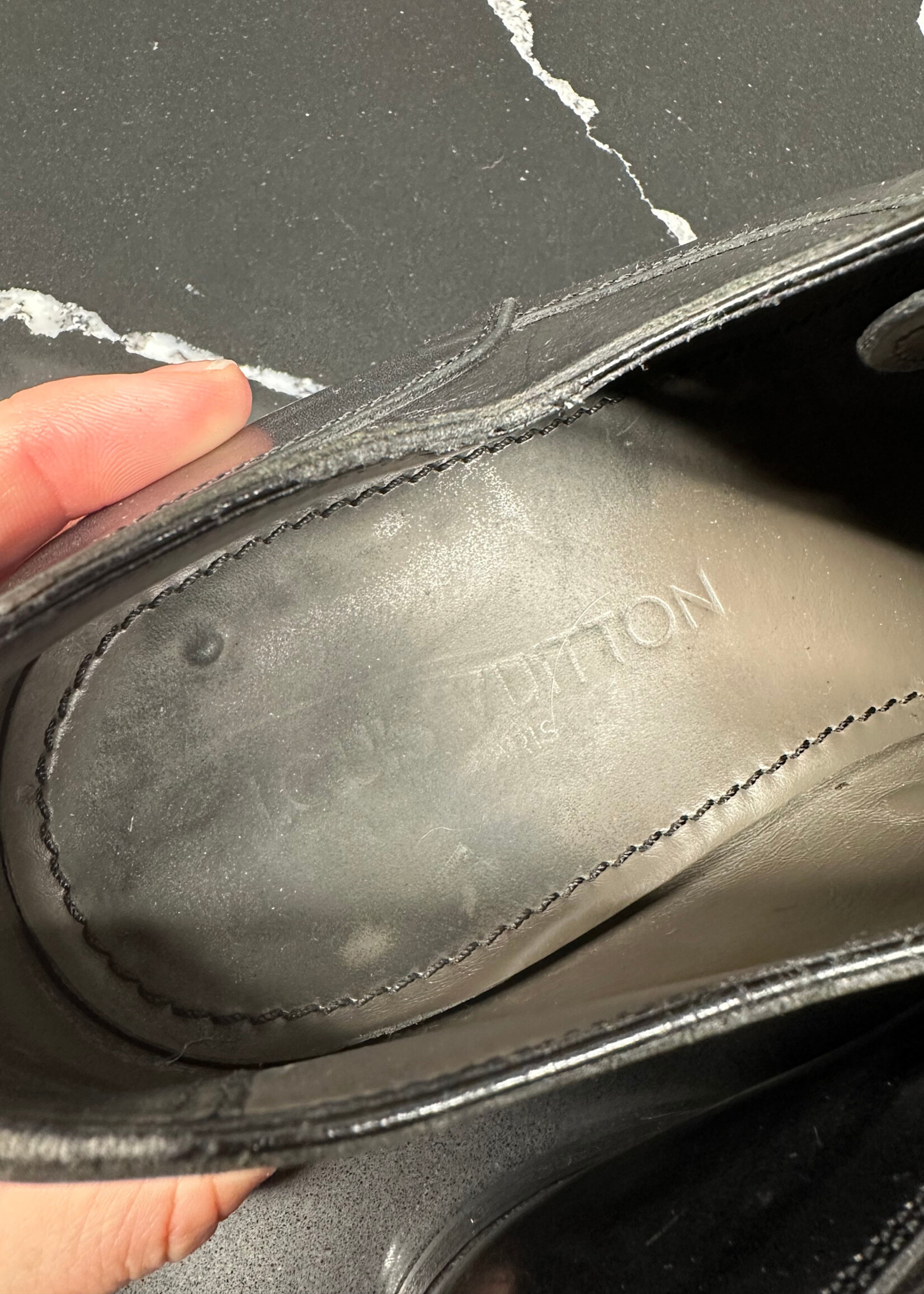 Louis Vuitton Black Point Toe Derbie  LV 8.5 Fits 9.5