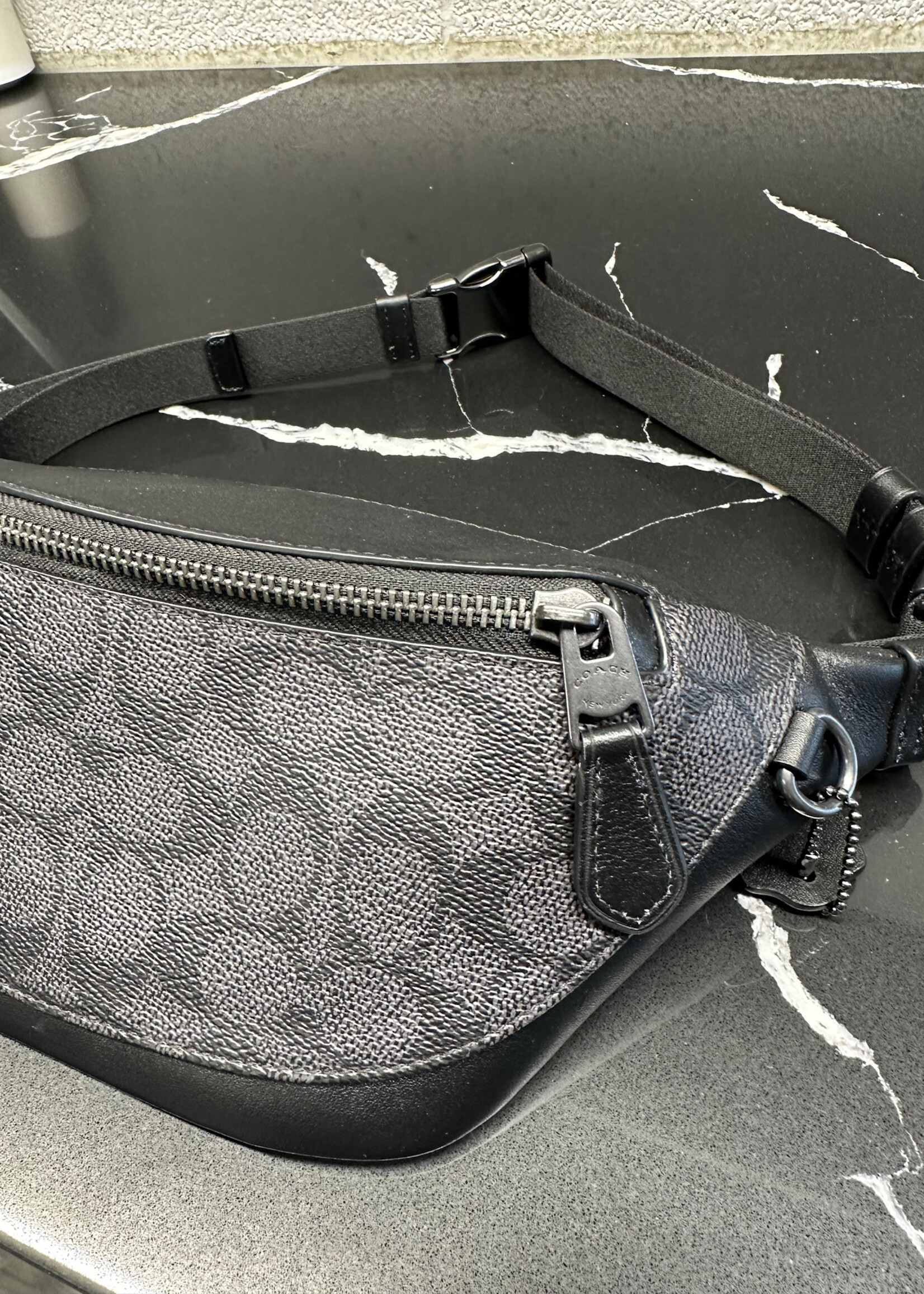Coach Black Monogram Waist Bag