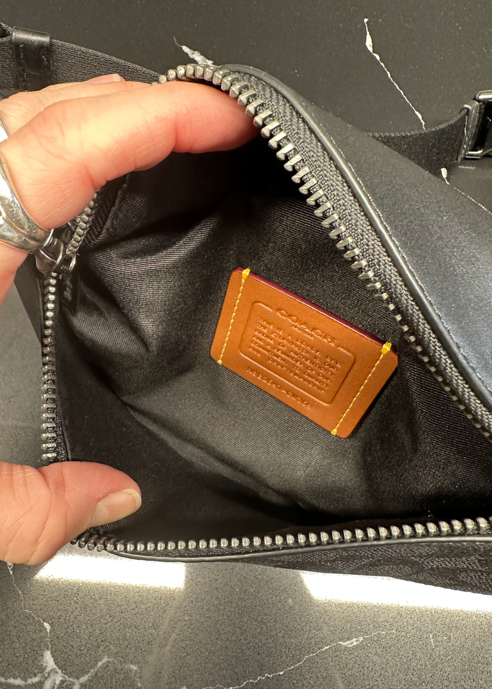 Coach Black Monogram Waist Bag