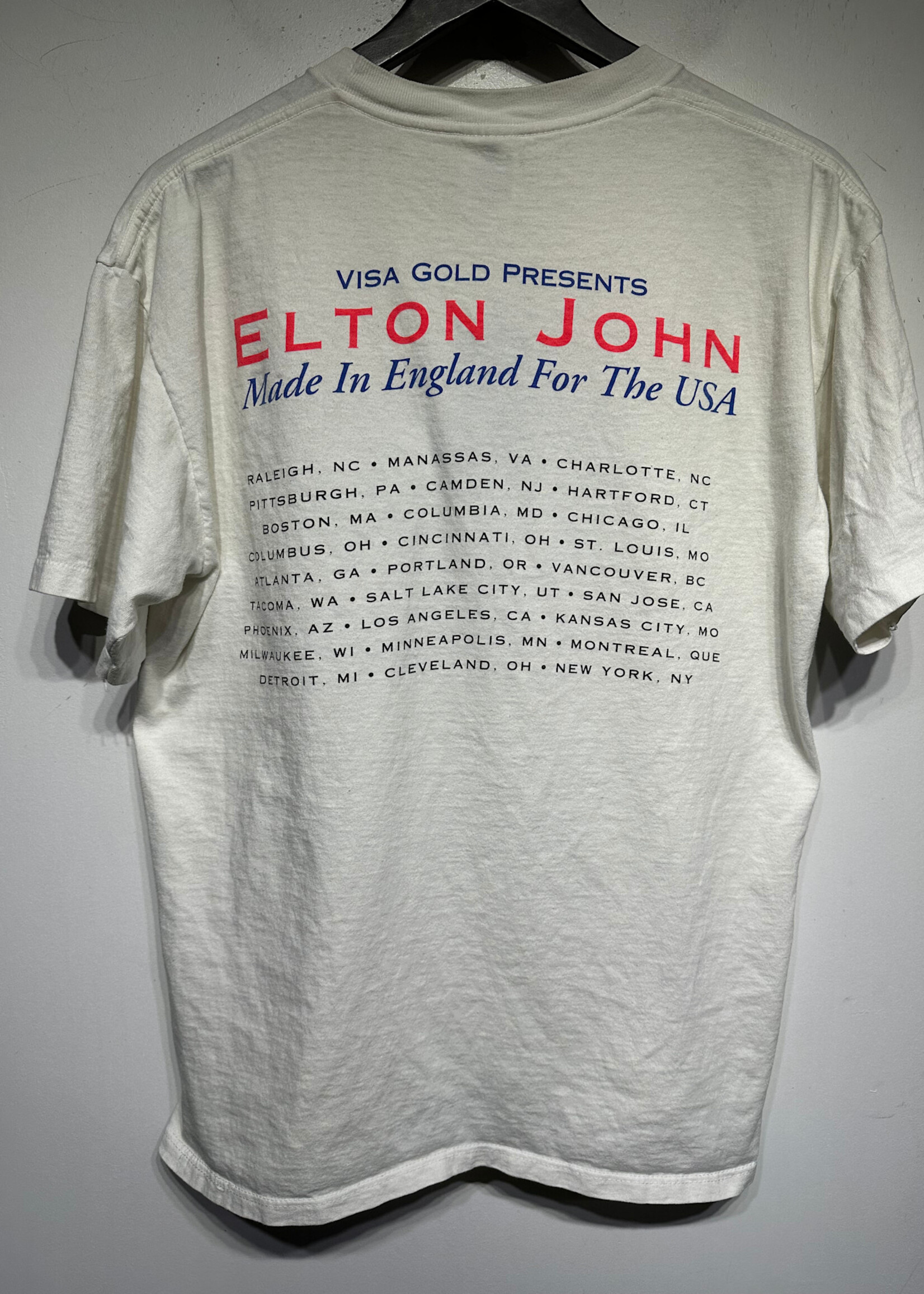 Elton John Made In England White 95 Tour Tee XL