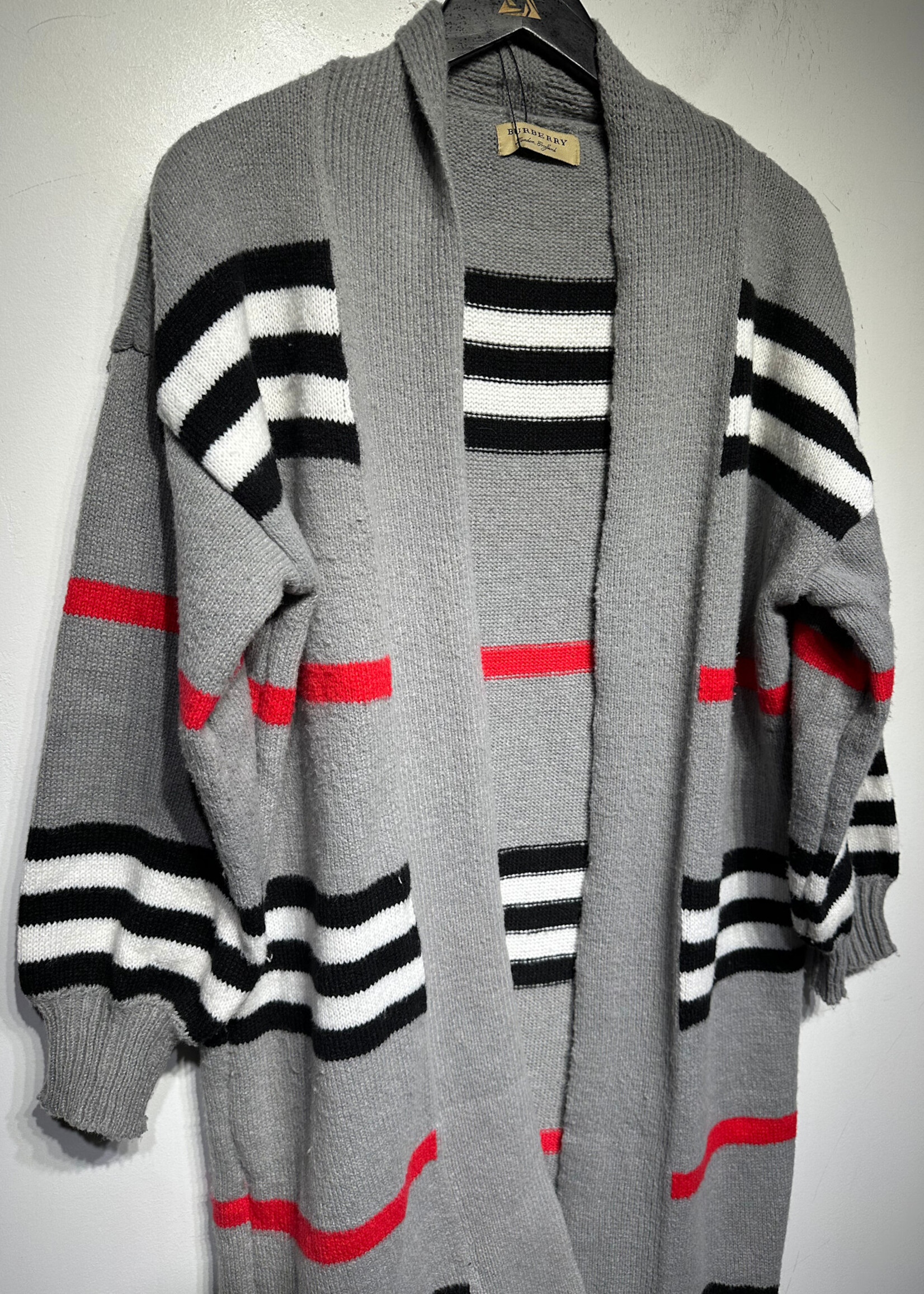 Burberry Striped Long Cardigan S/M