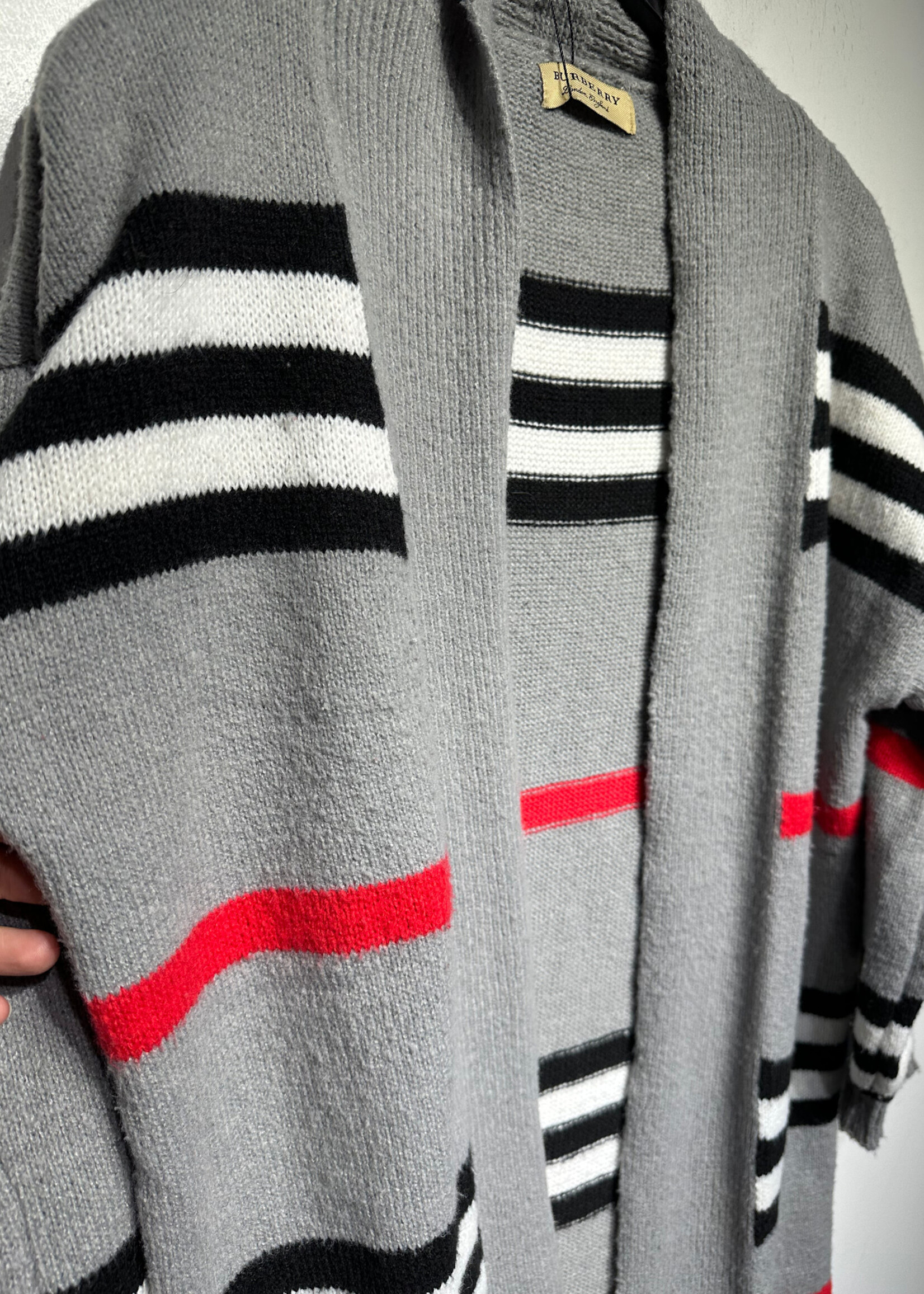 Burberry Striped Long Cardigan S/M