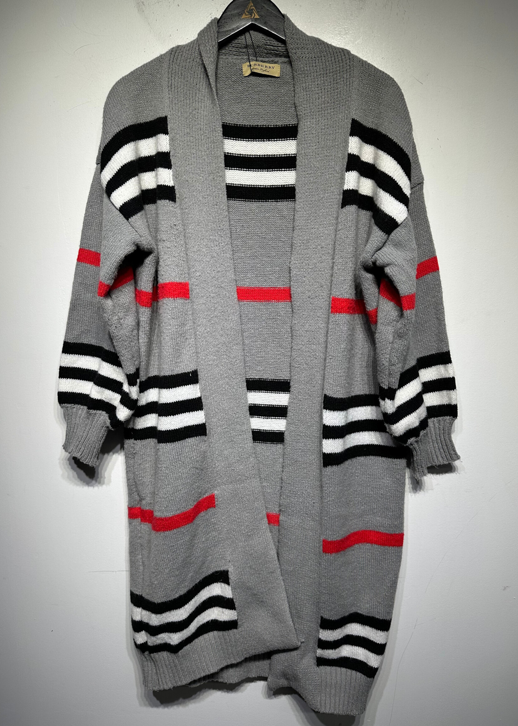 Burberry Striped Long Cardigan S/M