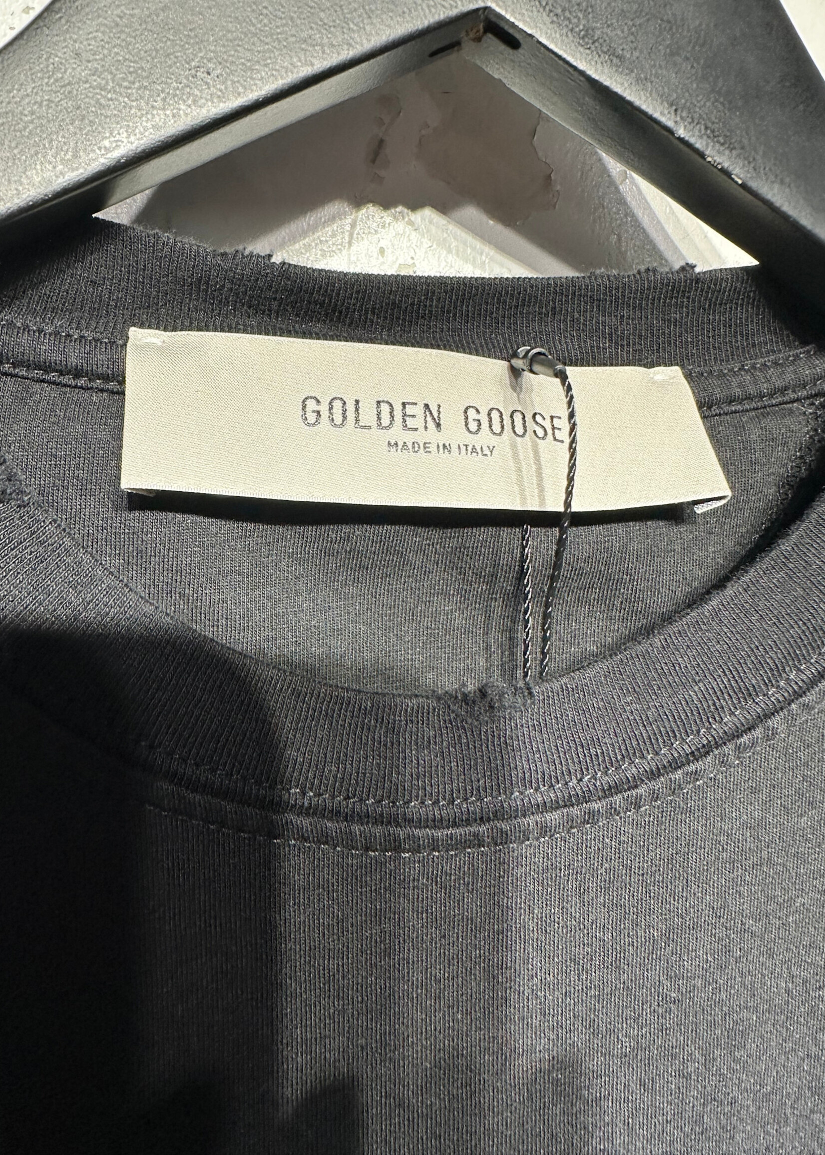 Golden Goose Black Distressed Tee L