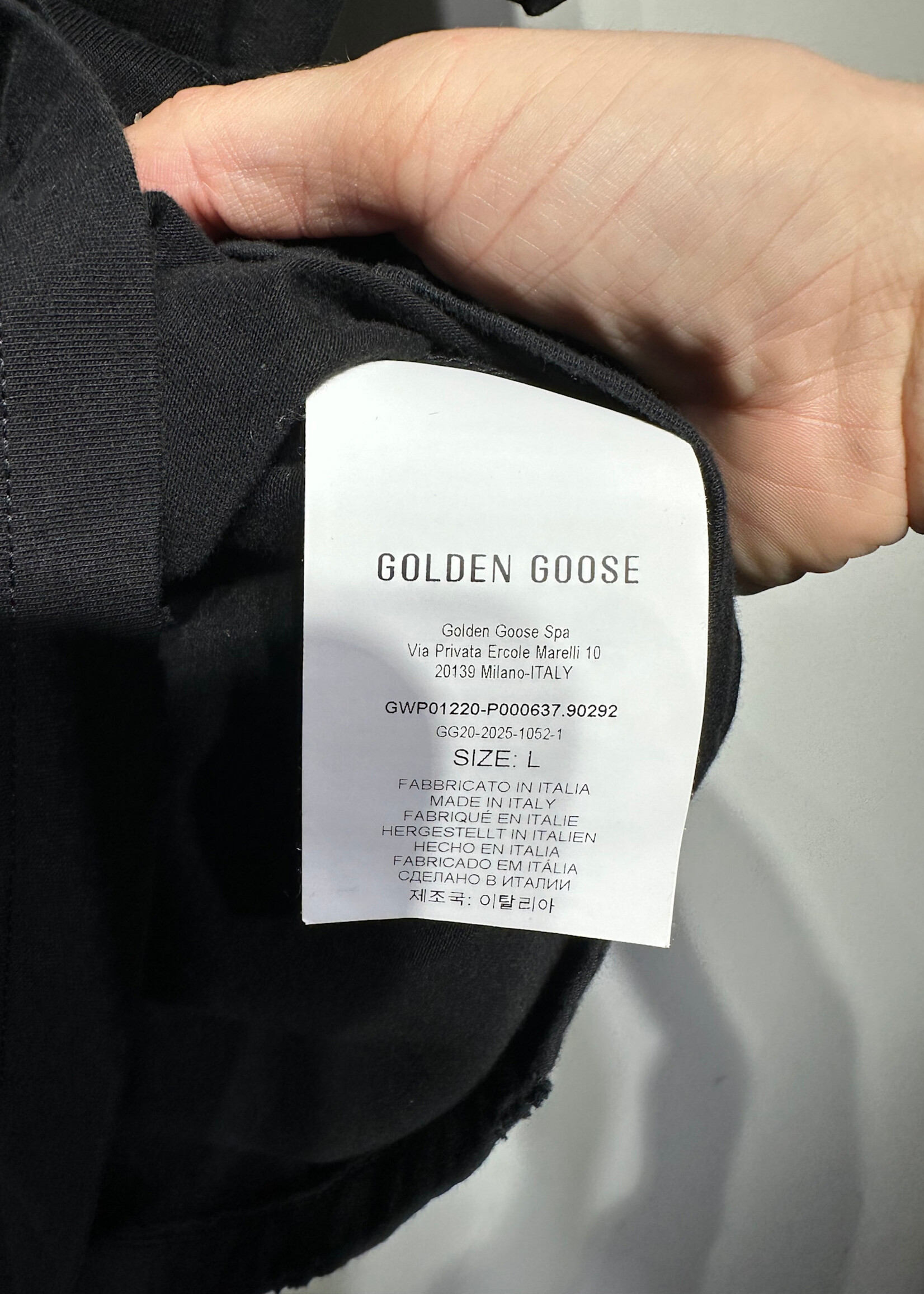 Golden Goose Black Distressed Tee L