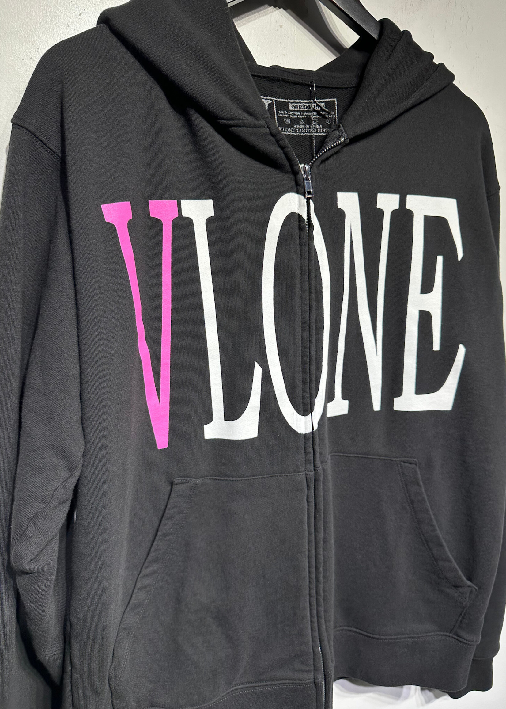 Vlone Black Staple Zip Hoodie M