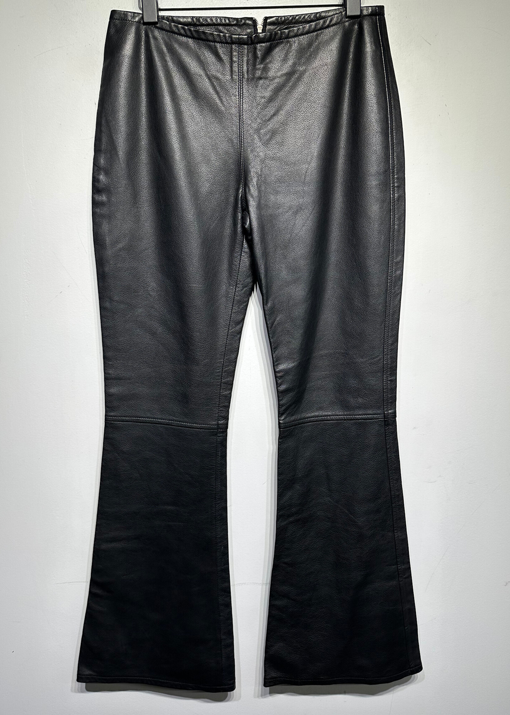 Polo Jeans Black Leather Flared Jeans Fem 29