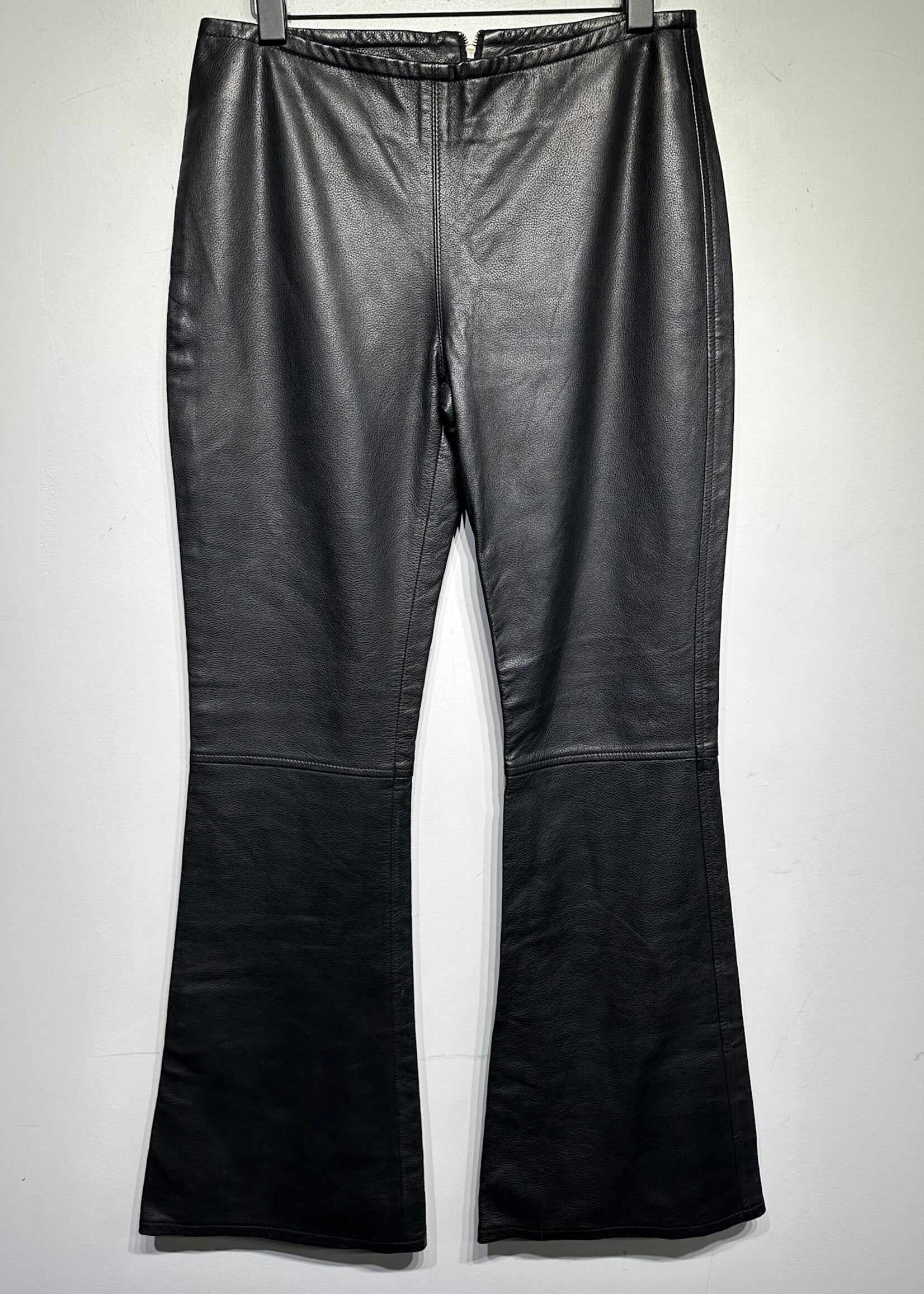 Polo Jeans Black Leather Flared Jeans Fem 29