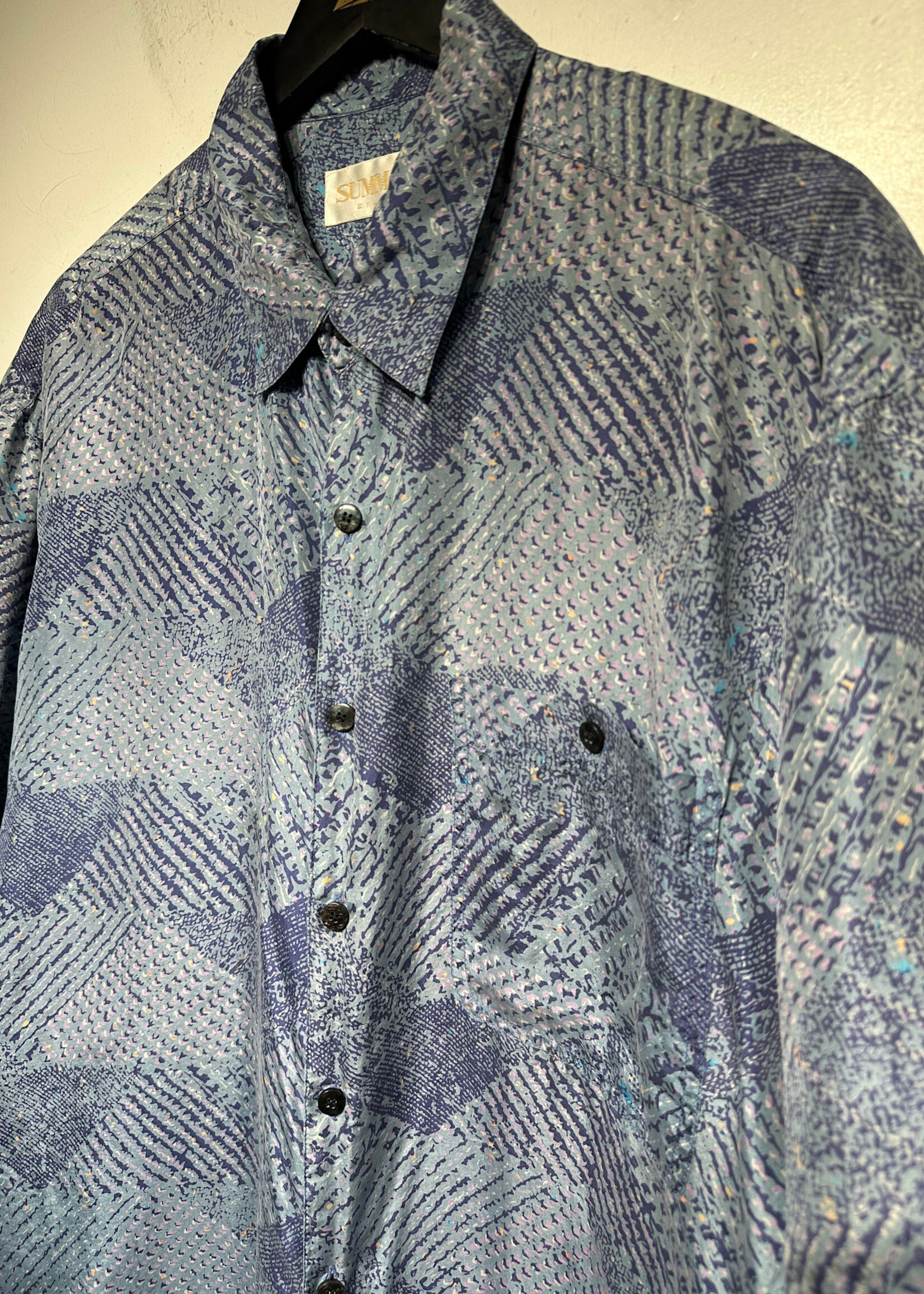 Summa Silk Blue Abstract Print SS B L
