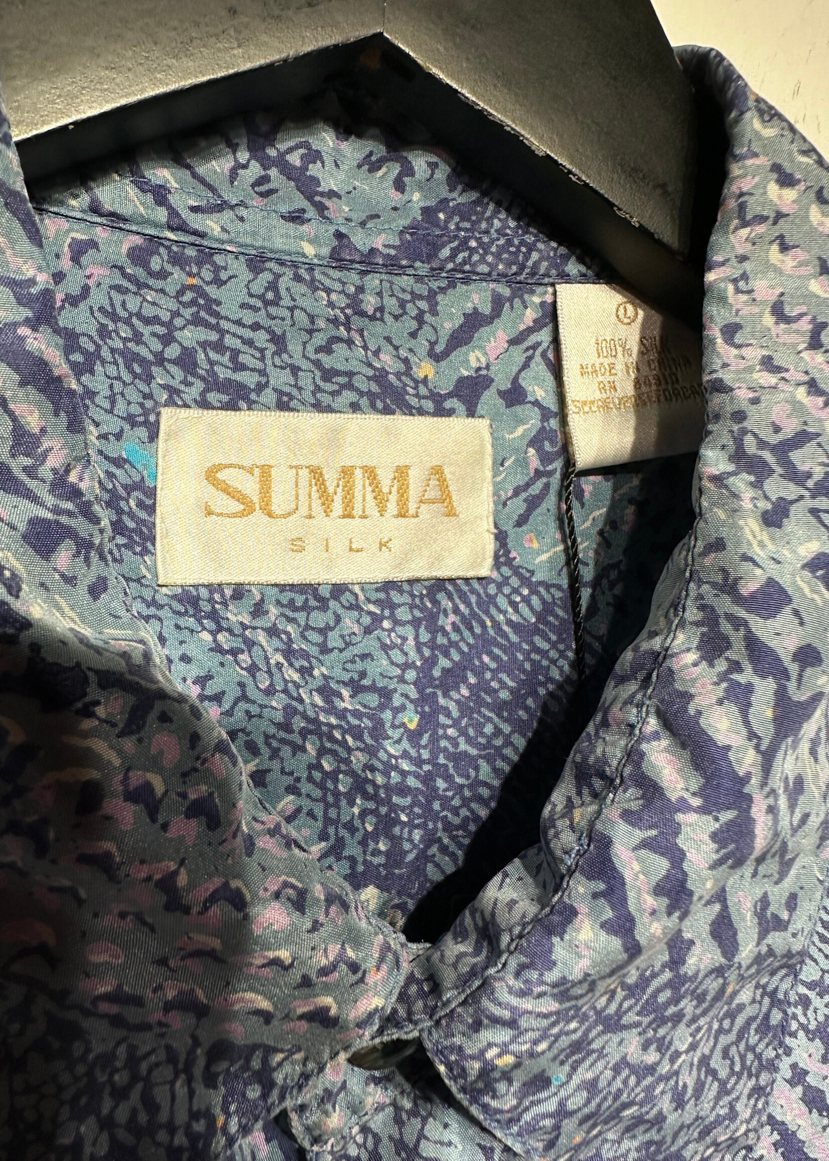 Summa Silk Blue Abstract Print SS B L