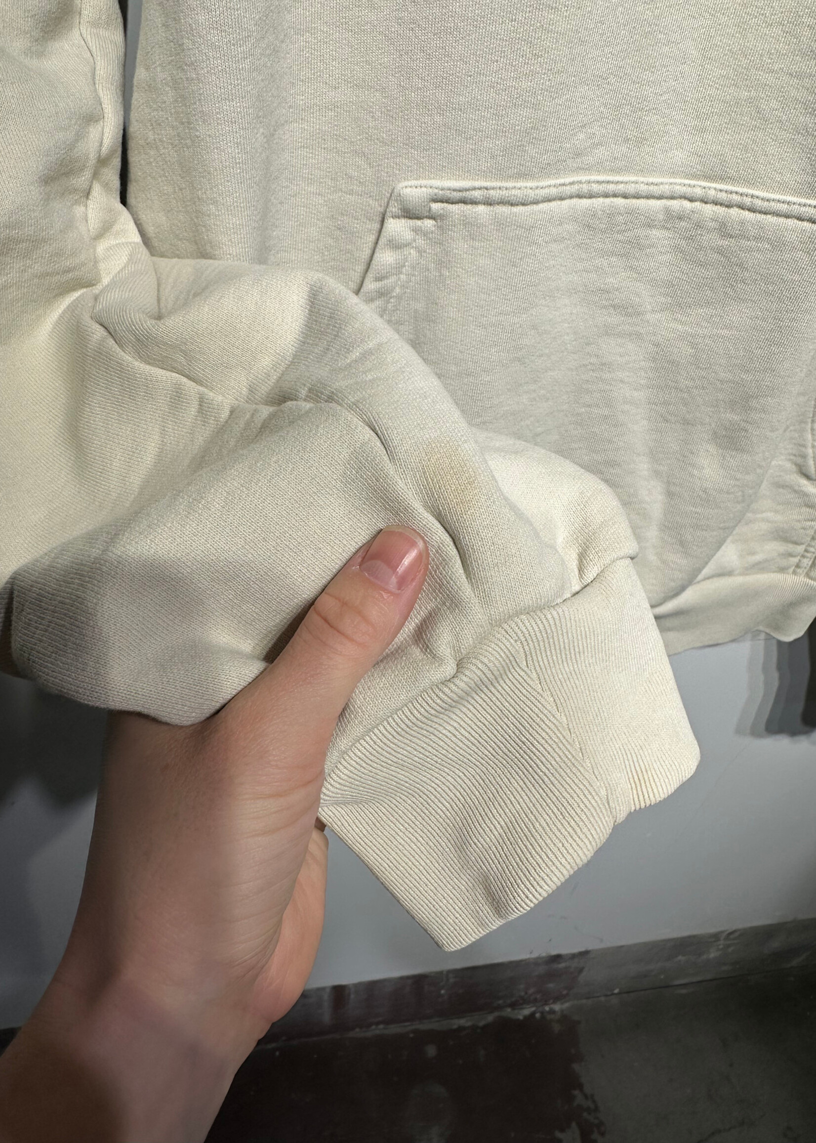 Basketcase Flame Sleeve Beige Hoodie As Is XL