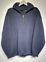 Balenciaga Navy Oversized 1/4 Zip Sweatshirt Masc S