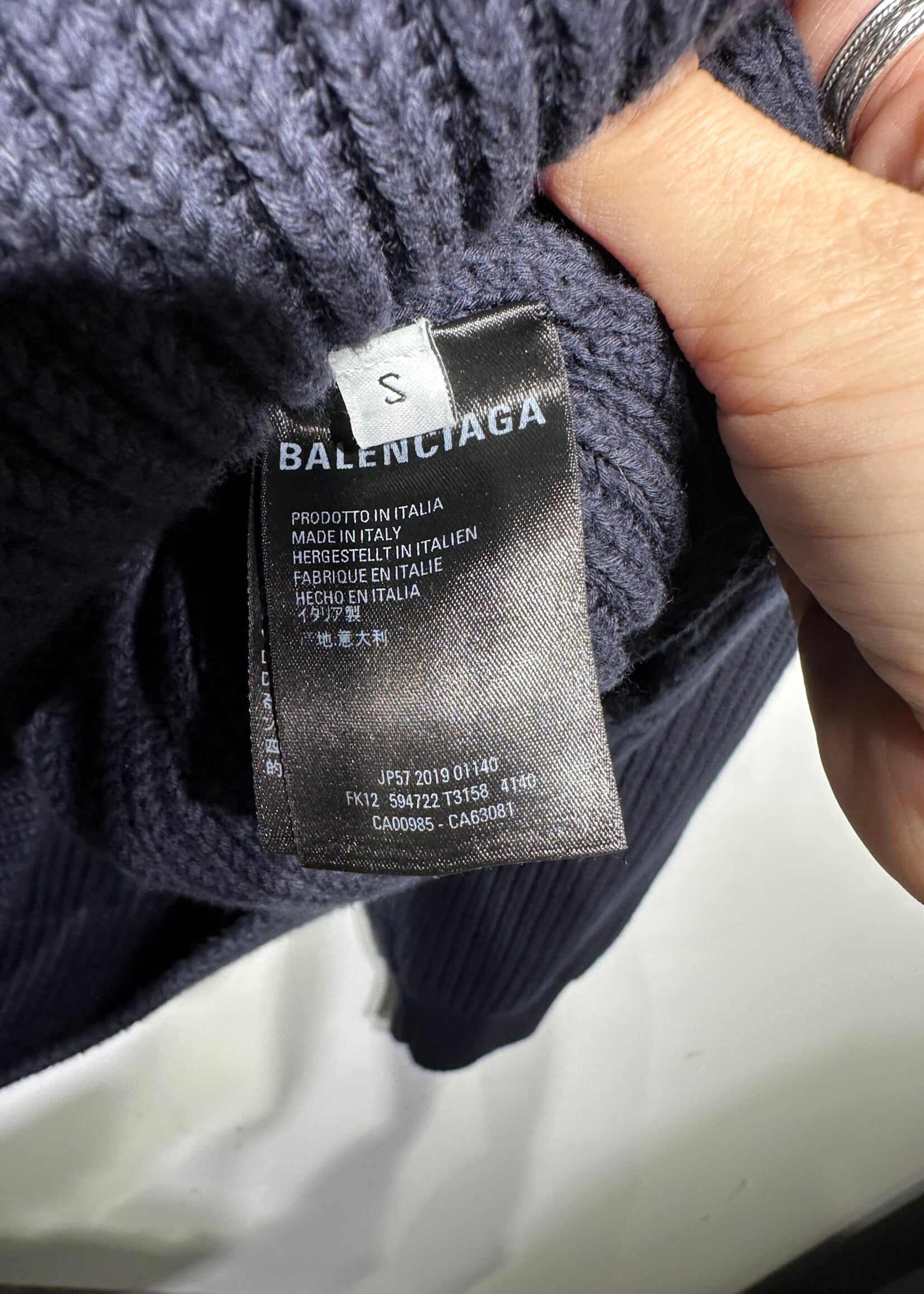 Balenciaga Navy Oversized 1/4 Zip Sweatshirt Masc S