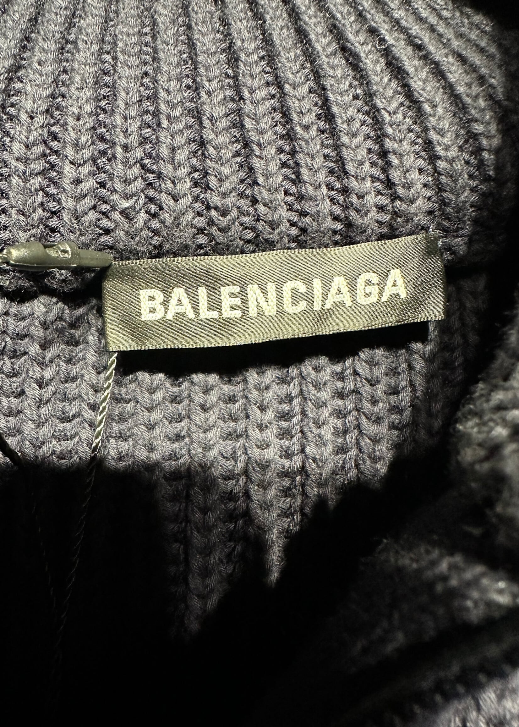 Balenciaga Navy Oversized 1/4 Zip Sweatshirt Masc S