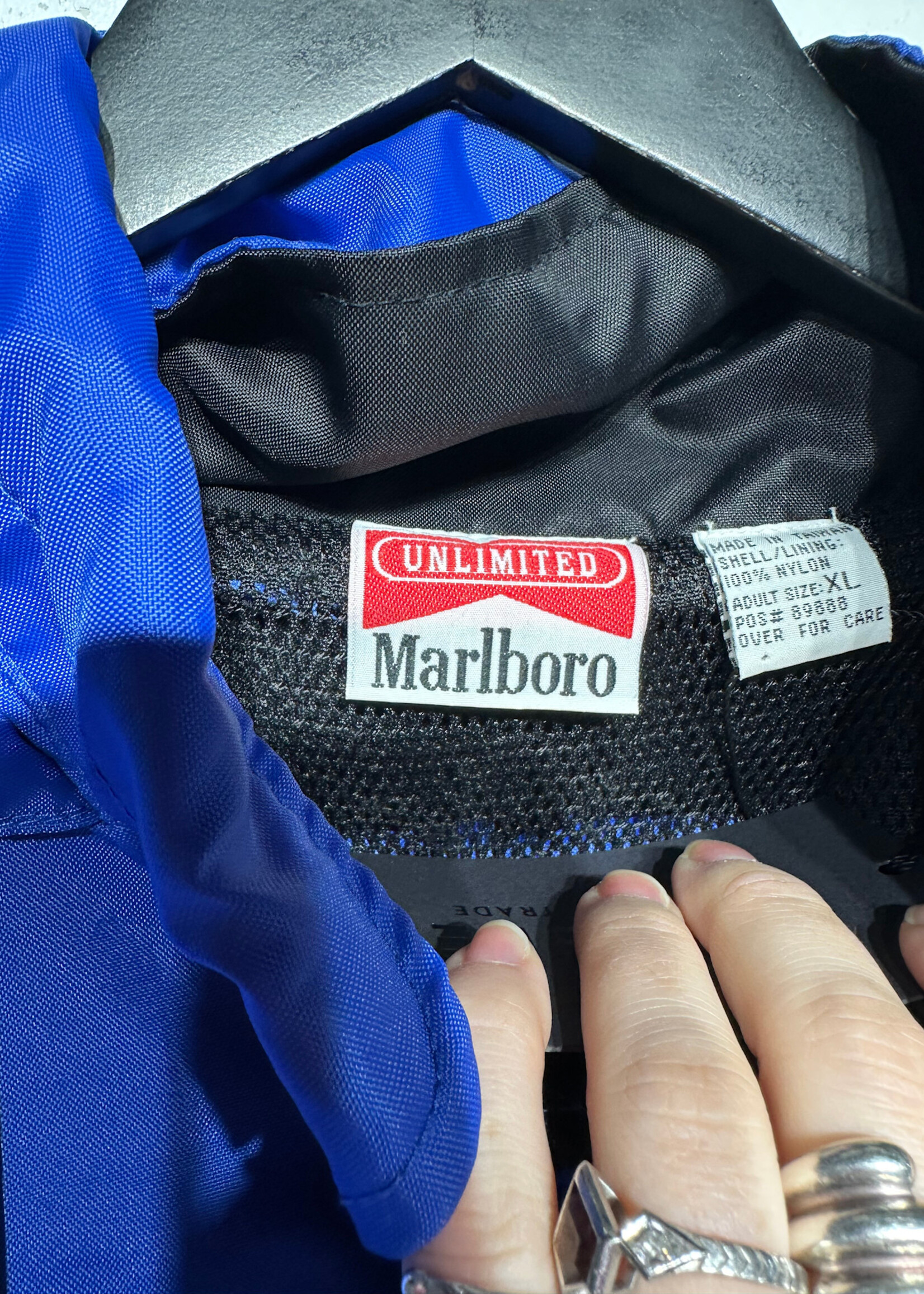Marlboro Blue Nylon Vintage Anorak Jacket XL