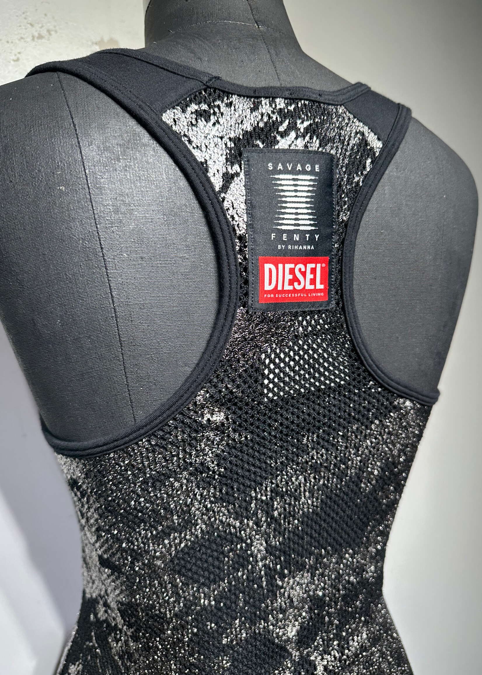 NWT Diesel X Savage Fenty Metallic Maxi Dress S