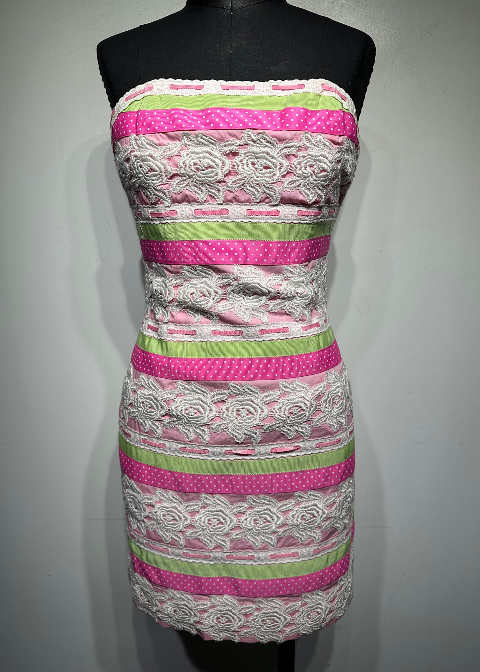 Lily Pulitzer Y2K Pink Strapless Dress S